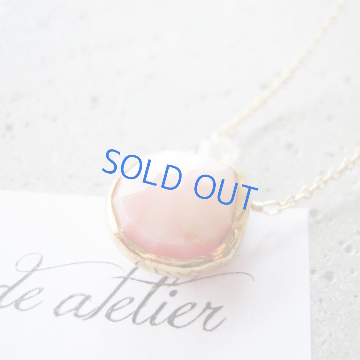 画像4: 残り1　フレームストーン　大粒　ピンクオパール　マロンシェイプ　約50cm　14kgfネックレス (4)