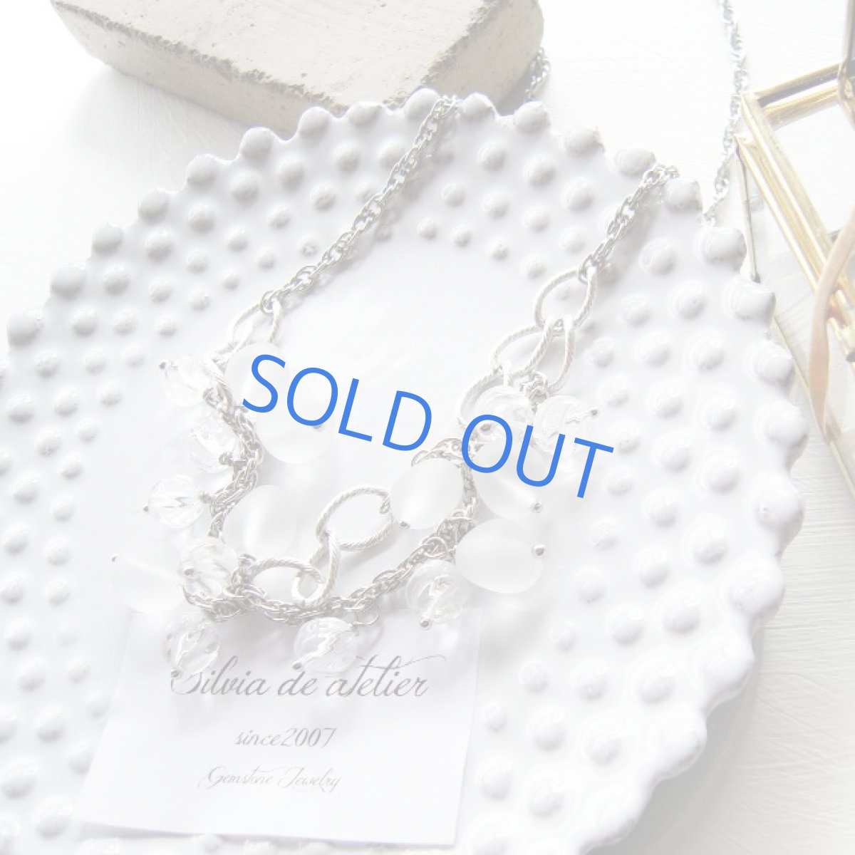 画像2: 1点もの　クリスタル＆フロストクォーツ　ロジウムシルバーネックレス (2)