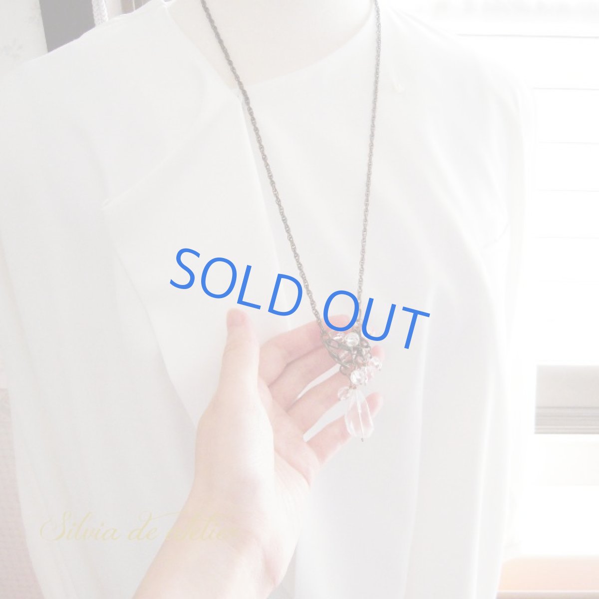 画像5: 1点もの　クリスタルタンブル　アンティークゴールドネックレス (5)