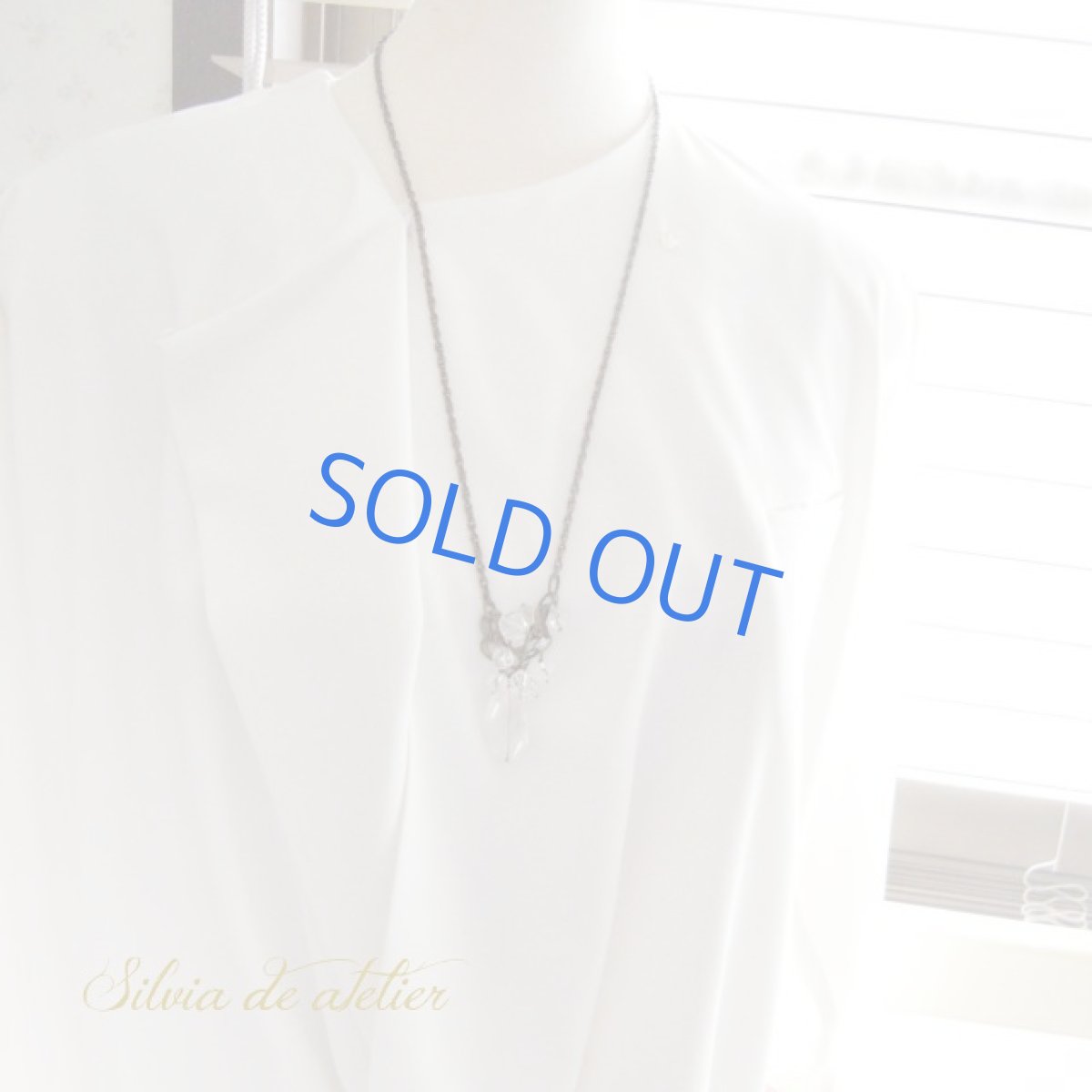 画像6: 1点もの　クリスタルタンブル　アンティークゴールドネックレス (6)