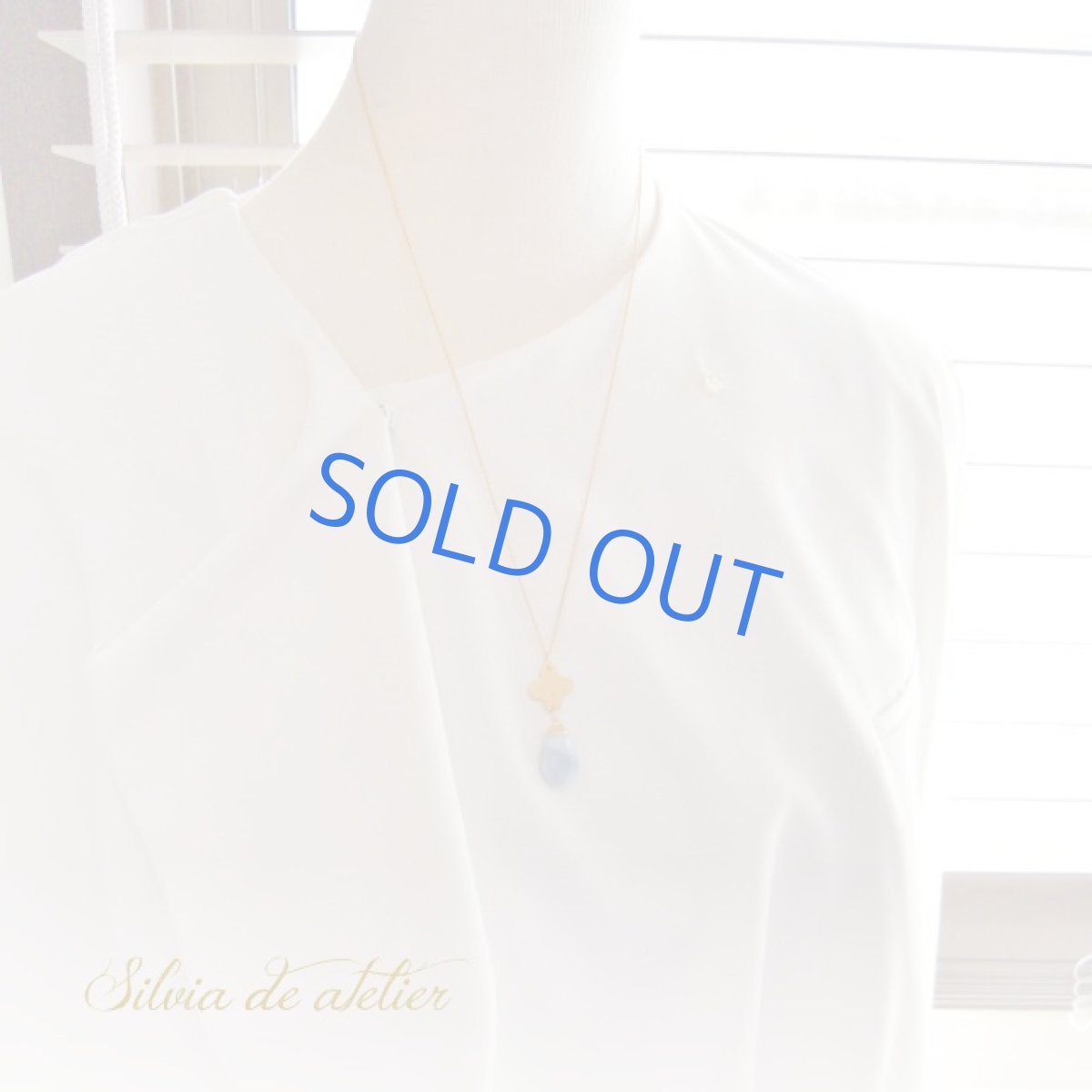 画像7: １点もの　24Kヴェルメイユ　フラワー＆　大粒バイカラー　オレゴン産オーウィーブルーオパール　14kgfネックレス約50cm (7)