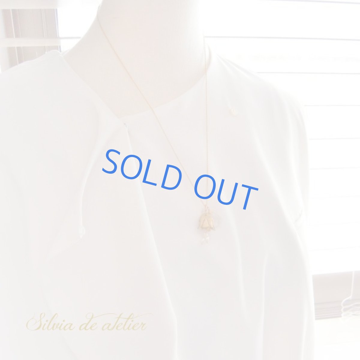 画像7: １点もの　アンティークゴールドフラワー＆レインボームーンストーン＆NYハーキマー　14kgfネックレス約50cm (7)