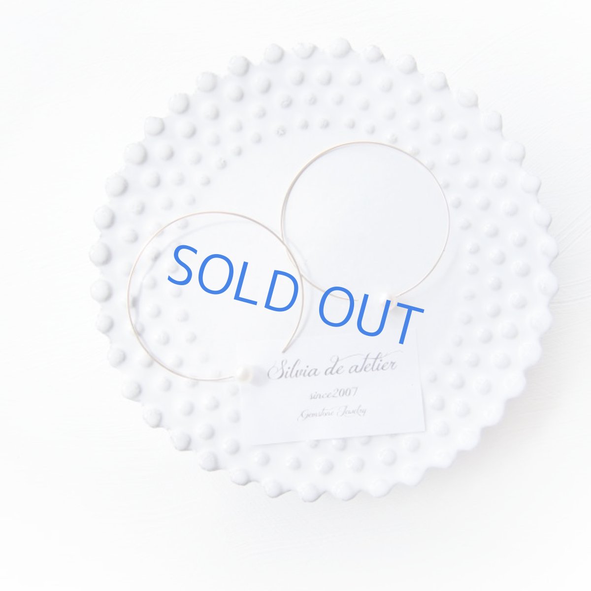 画像2: 一粒淡水パール　14kgf　約45mm　ビッグフープ　ゴールドワイヤーピアス (2)