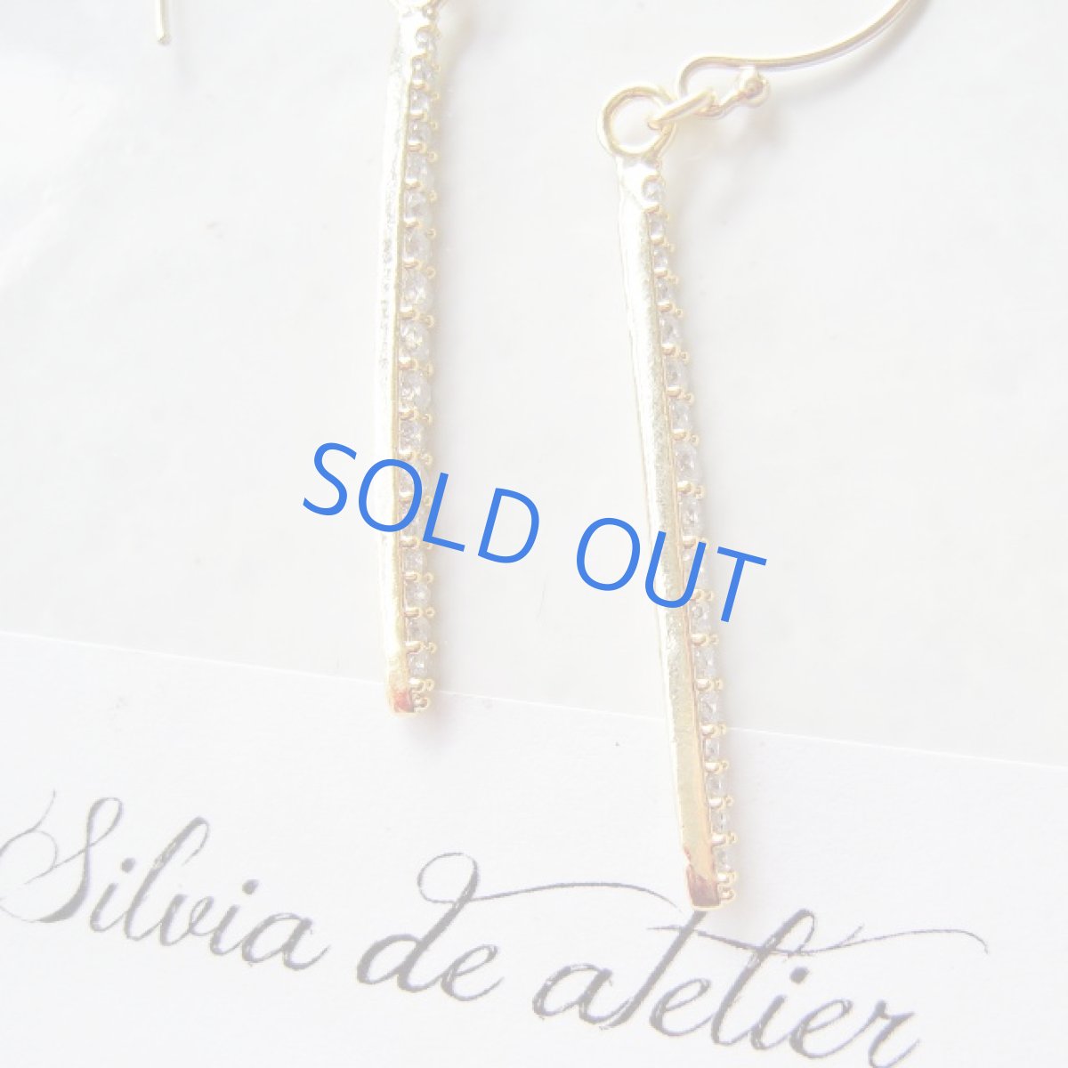 画像2: 限定1　16KGP　ジルコニア付き　ゴールドバー　14kgfピアス (2)