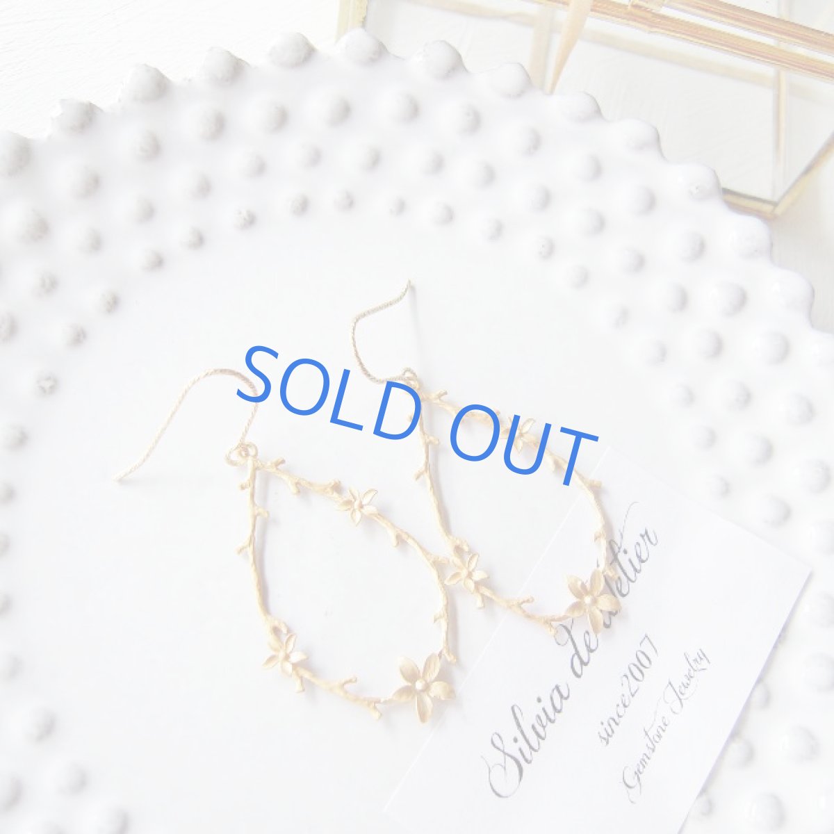 画像3: 限定2　16KGP　小花ティアドロップワイヤー　14kgfピアス (3)