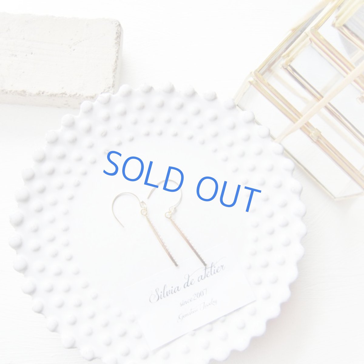 画像3: 限定1　16KGP　ジルコニア付き　ゴールドバー　14kgfピアス (3)