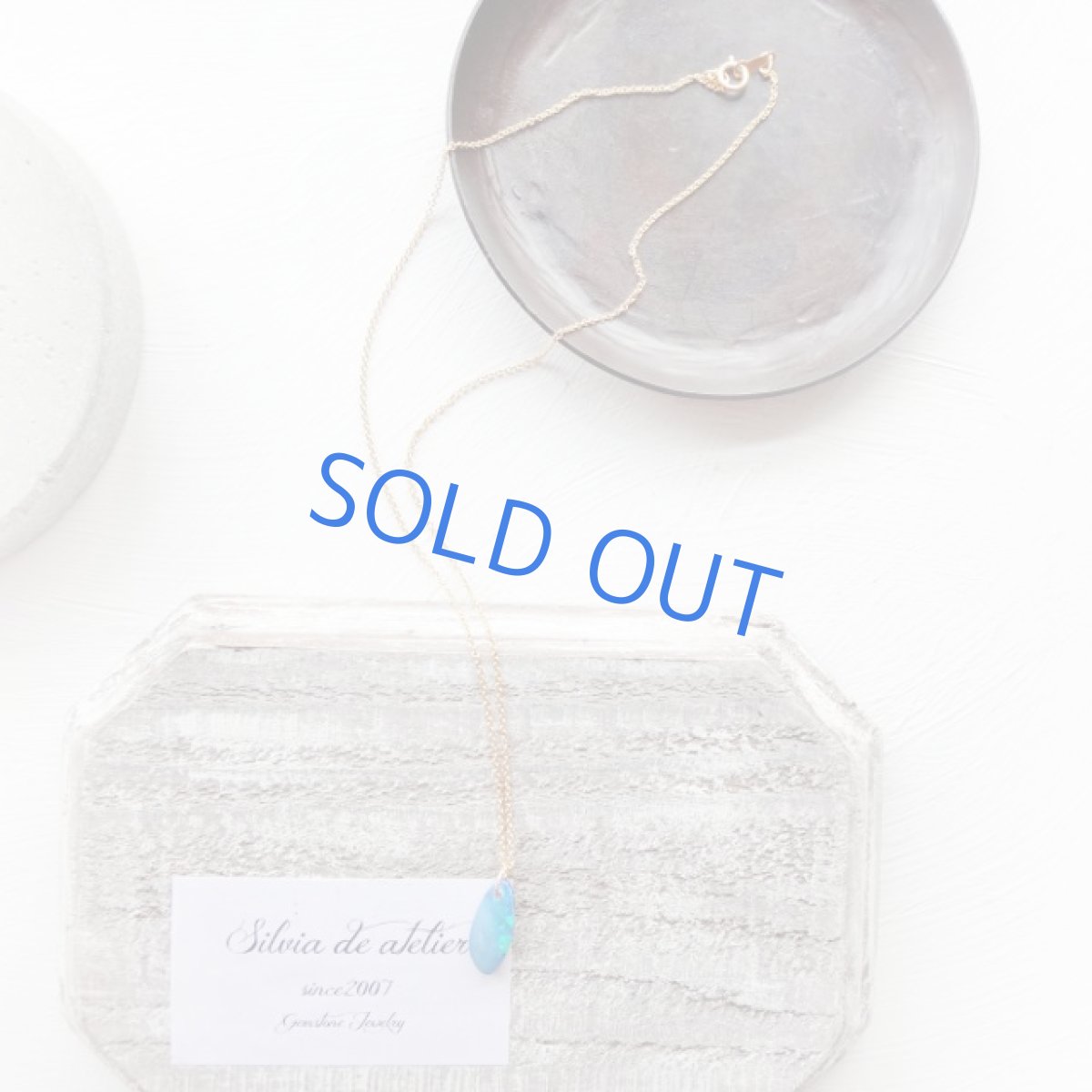 画像5: ＜1点もの・C細長＞オーストラリア産　ブルーファイアオパール　タブレット　14kgfチェーンネックレス (5)