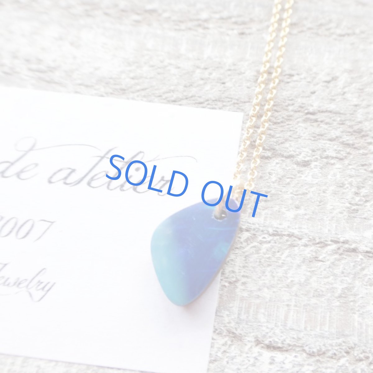 画像2: ＜1点もの・Dサンカク紺＞オーストラリア産　ブルーファイアオパール　タブレット　14kgfチェーンネックレス (2)