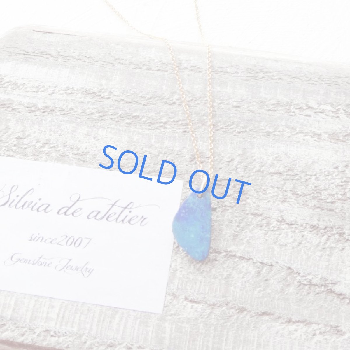 画像7: <1点もの・Aサンカク大>オーストラリア産 ブルーファイアオパール タブレット 14kgfチェーンネックレス (7)