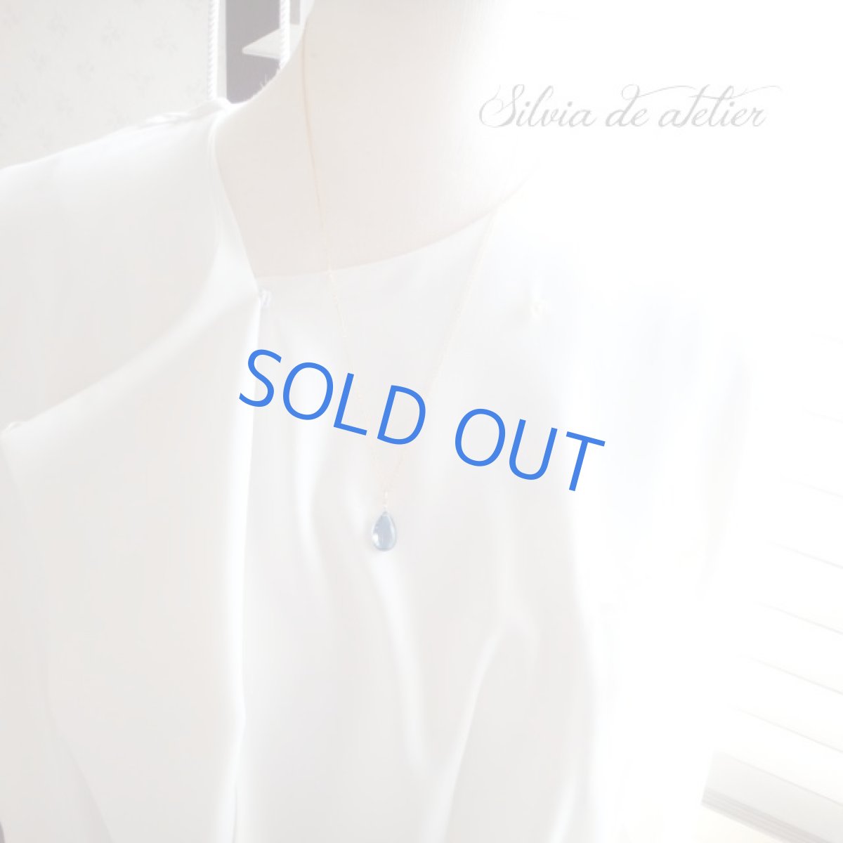 画像8: ＜1点もの＞大粒　ロンドンブルートパーズ　ペアシェイププレーン　14kgfチェーンネックレス約50cm (8)