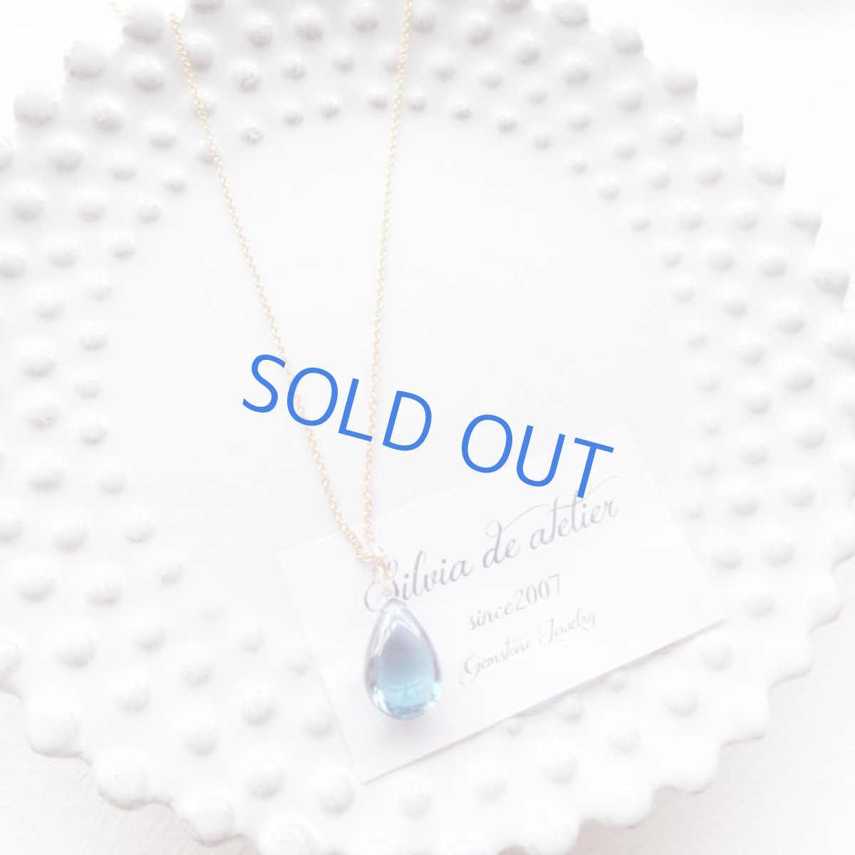 画像6: ＜1点もの＞大粒　ロンドンブルートパーズ　ペアシェイププレーン　14kgfチェーンネックレス約50cm (6)