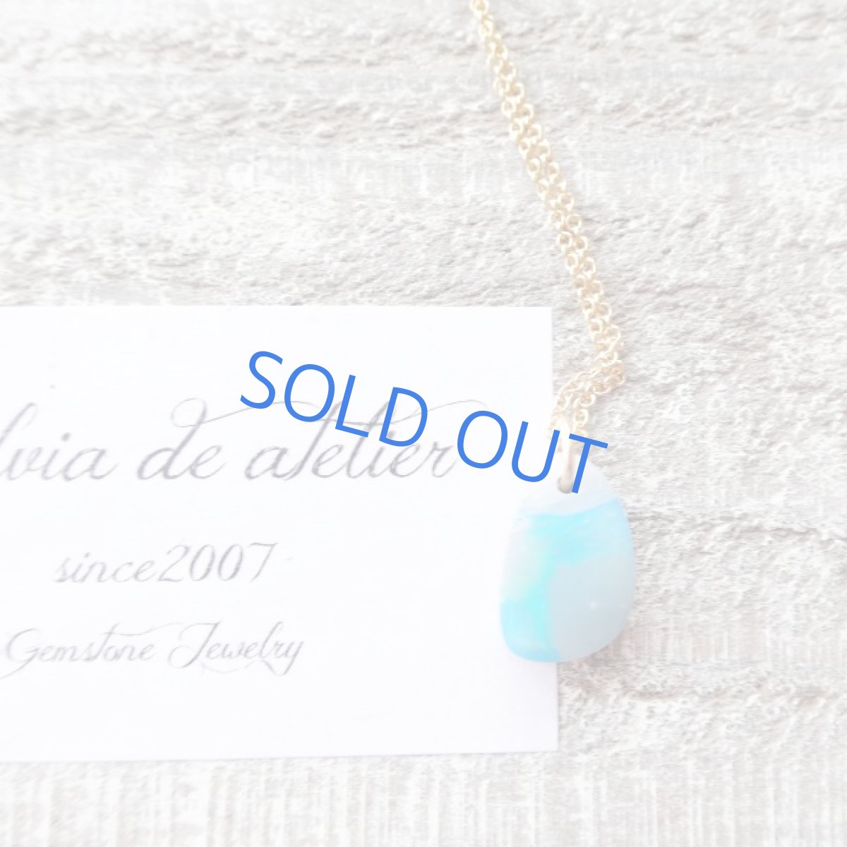 画像2: ＜1点もの・Bライトブルー＞オーストラリア産　ブルーファイアオパール　タブレット　14kgfチェーンネックレス (2)