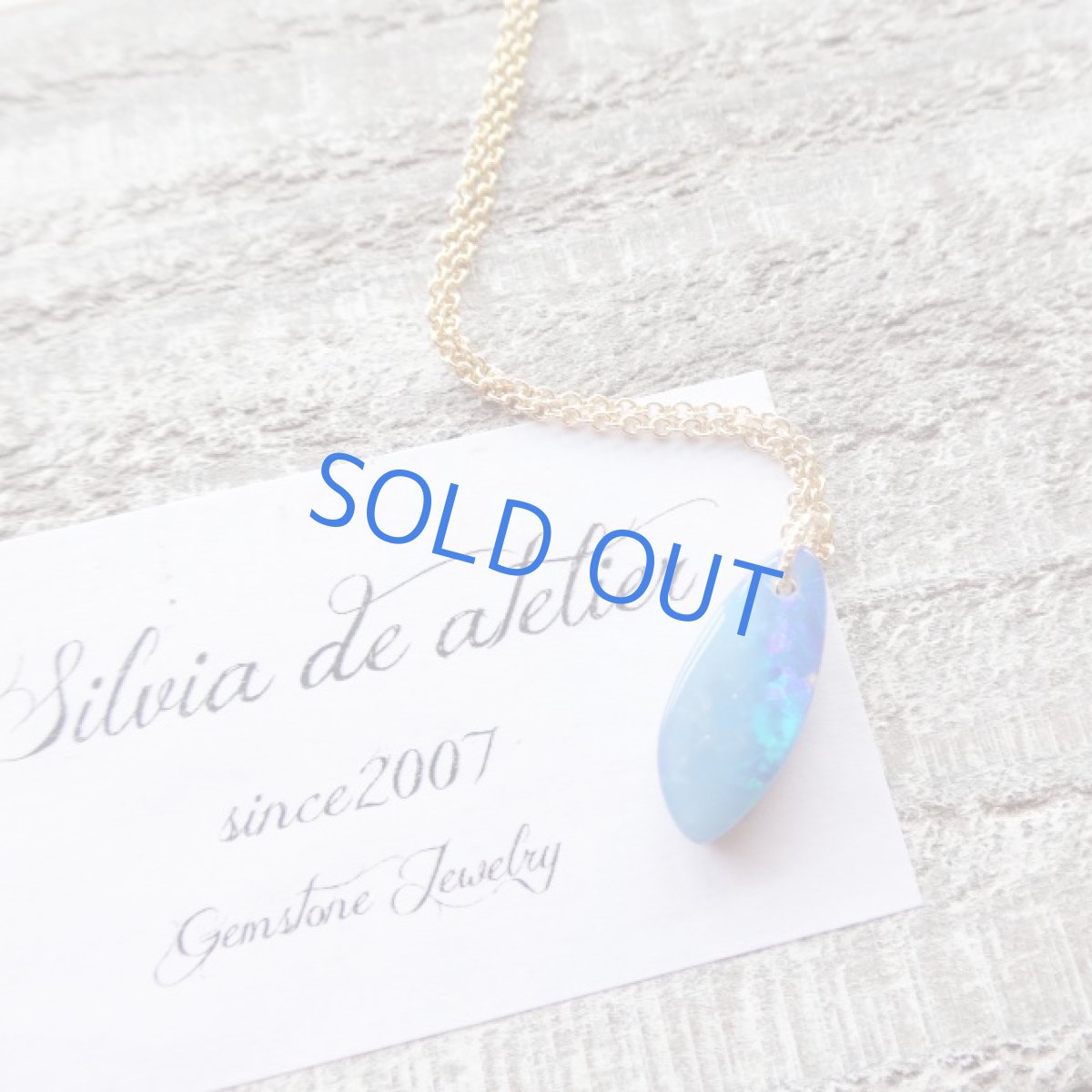 画像6: ＜1点もの・C細長＞オーストラリア産　ブルーファイアオパール　タブレット　14kgfチェーンネックレス (6)