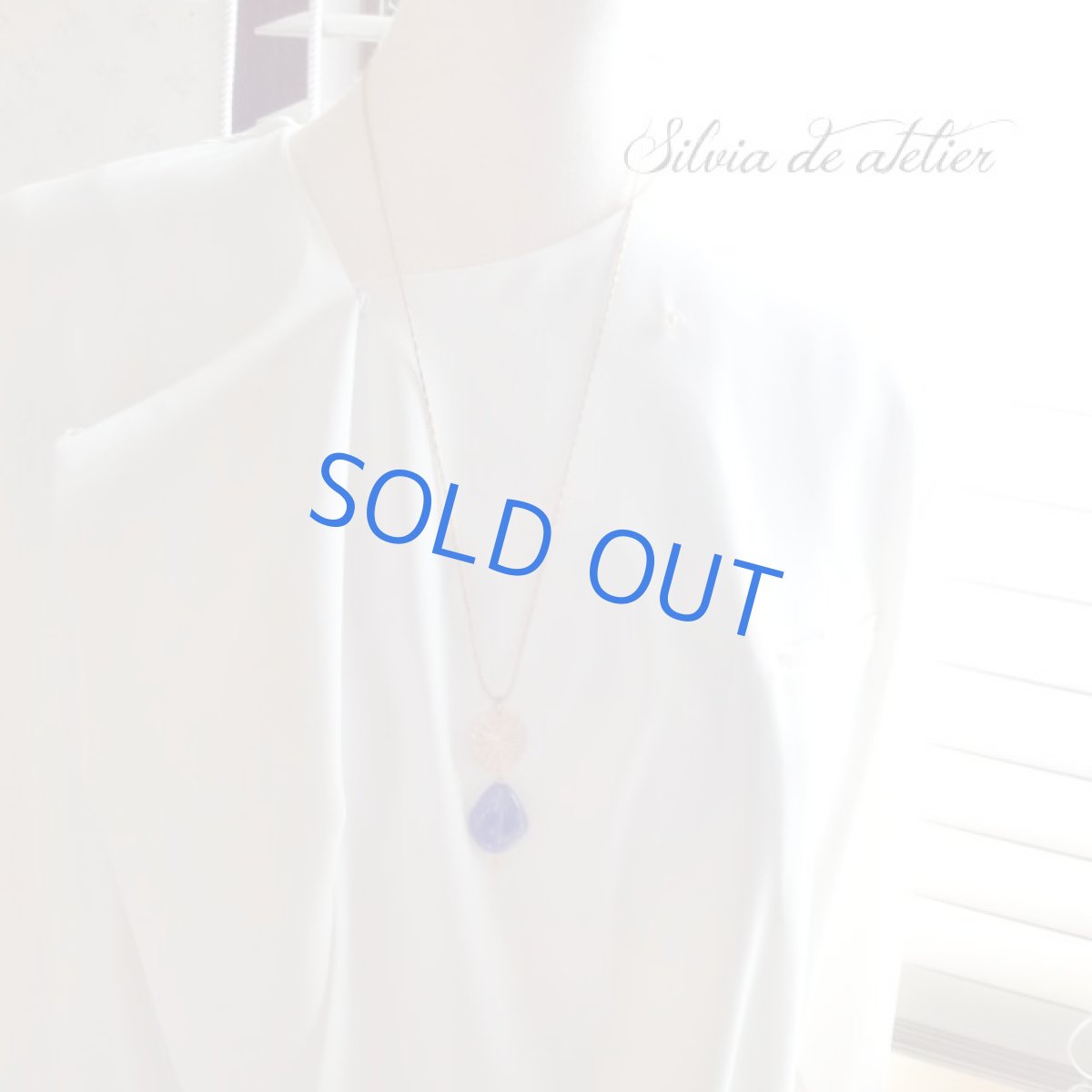 画像7: ＜限定２＞大粒　アイオライトタンブル　Vintage 真鍮チェーンネックレス約50cm (7)