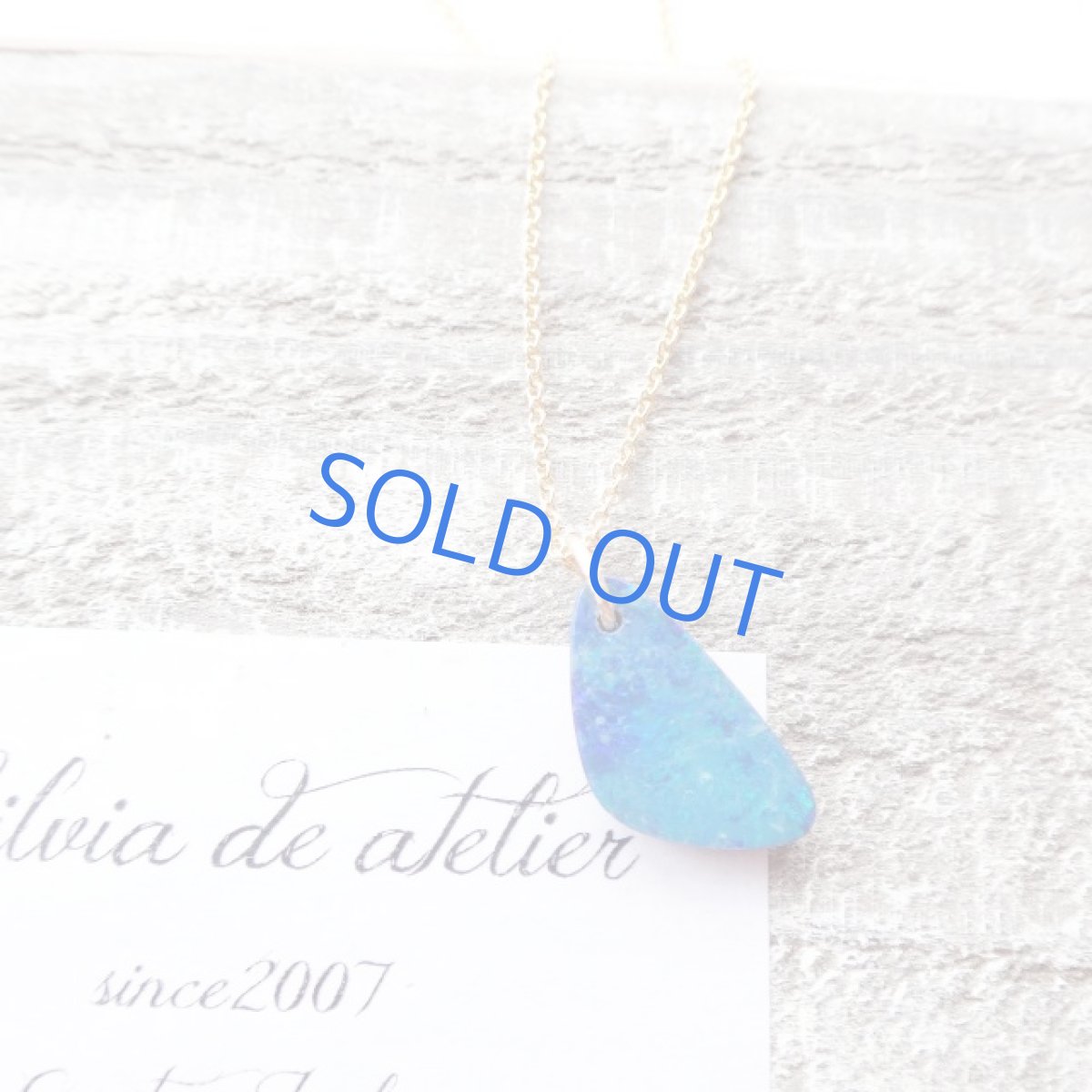 画像4: <1点もの・Aサンカク大>オーストラリア産 ブルーファイアオパール タブレット 14kgfチェーンネックレス (4)