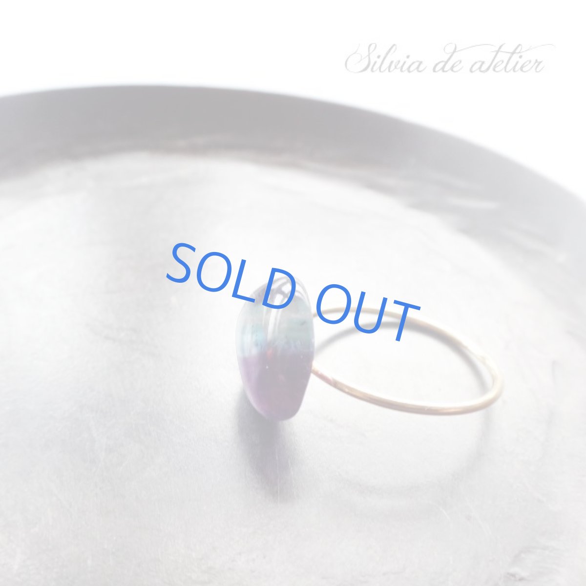 画像3: ＜1点もの・13号＞14KGF　リング　バイカラーフローライト　ファンシーシェイプ (3)