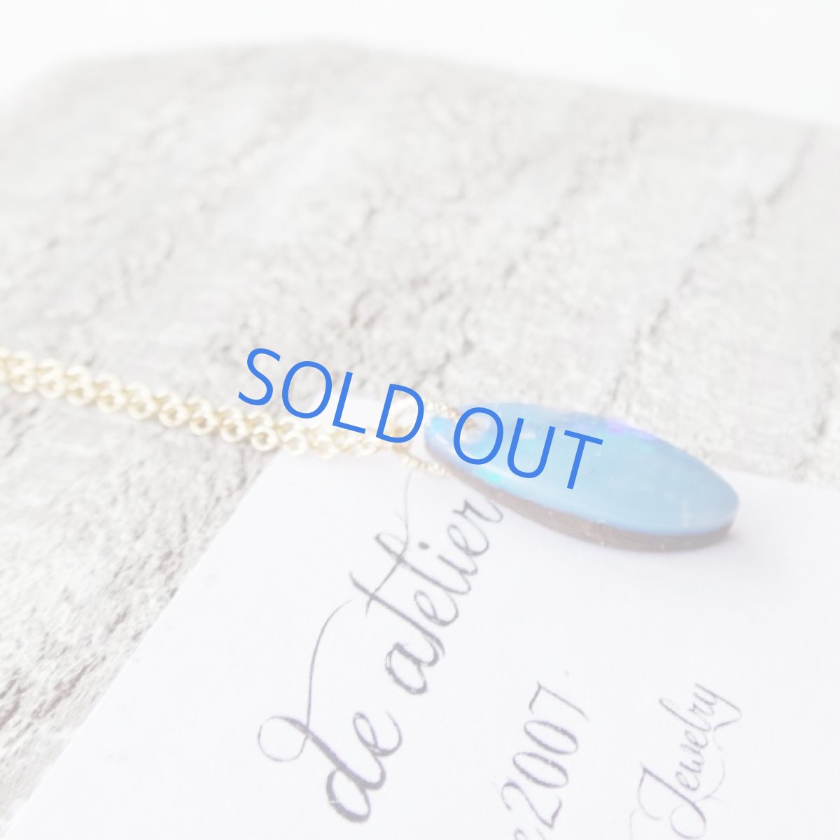 画像4: ＜1点もの・C細長＞オーストラリア産　ブルーファイアオパール　タブレット　14kgfチェーンネックレス (4)