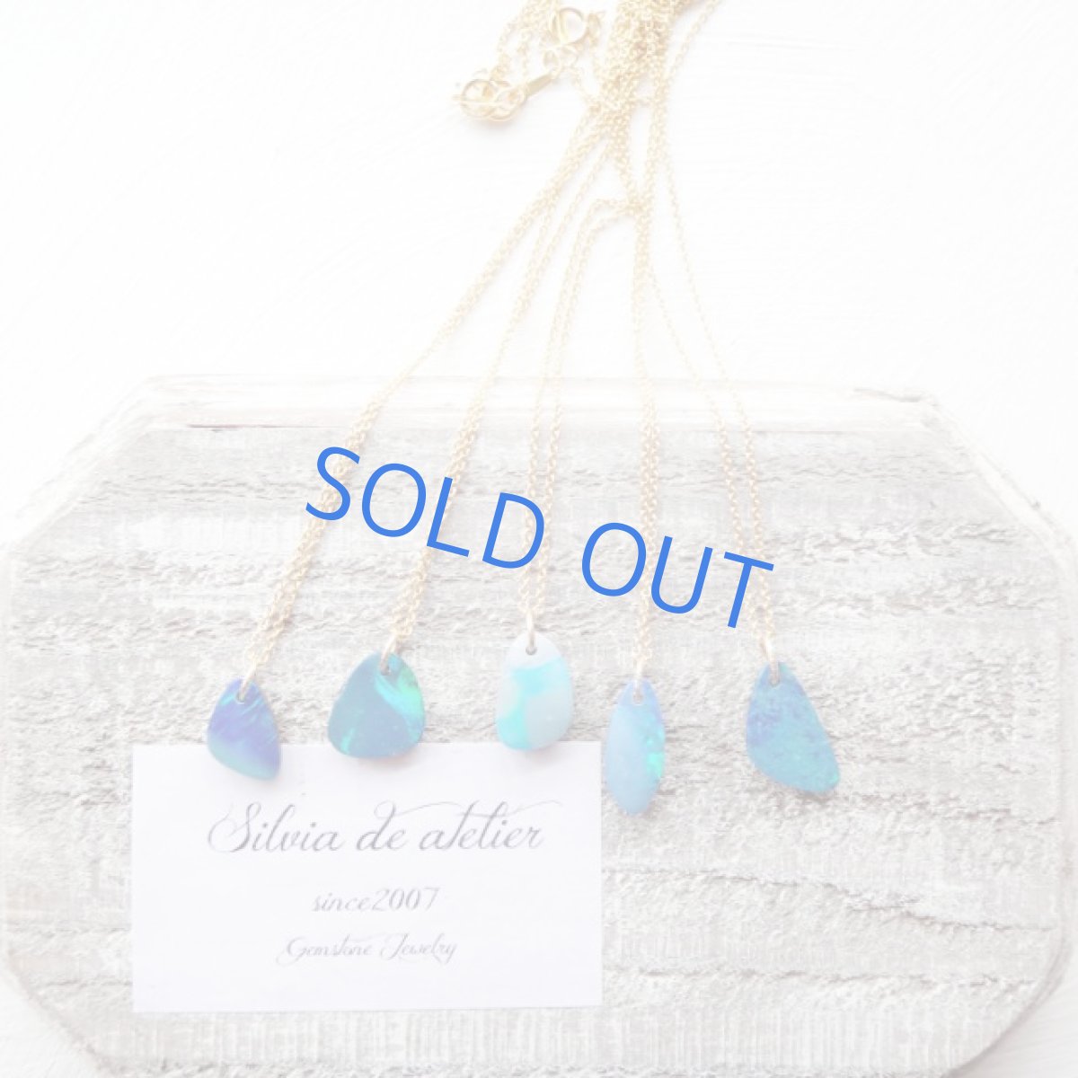 画像7: ＜1点もの・C細長＞オーストラリア産　ブルーファイアオパール　タブレット　14kgfチェーンネックレス (7)