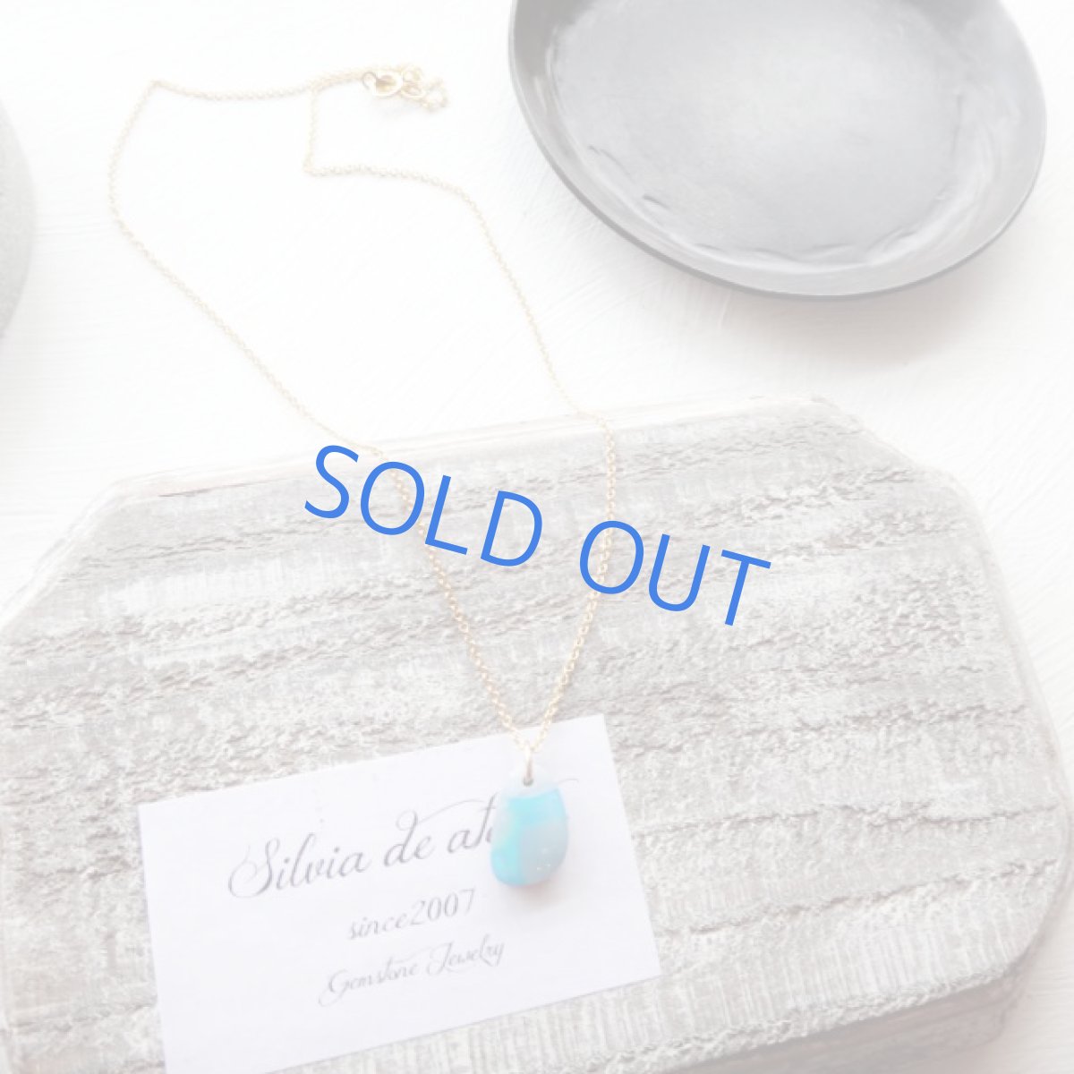 画像7: ＜1点もの・Bライトブルー＞オーストラリア産　ブルーファイアオパール　タブレット　14kgfチェーンネックレス (7)