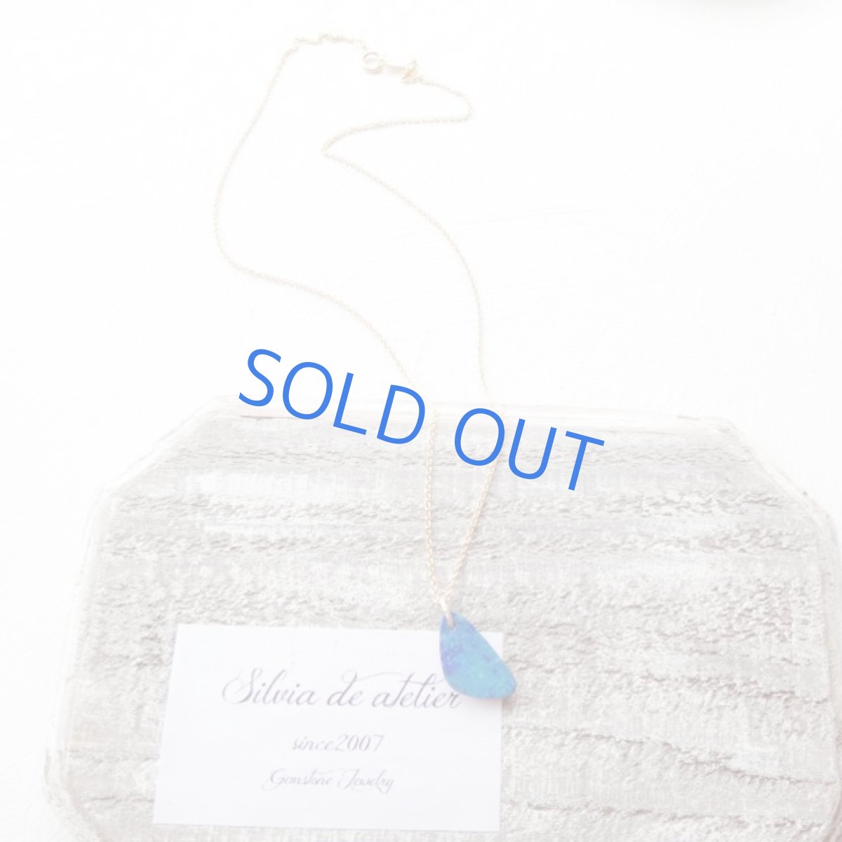 画像3: <1点もの・Aサンカク大>オーストラリア産 ブルーファイアオパール タブレット 14kgfチェーンネックレス (3)