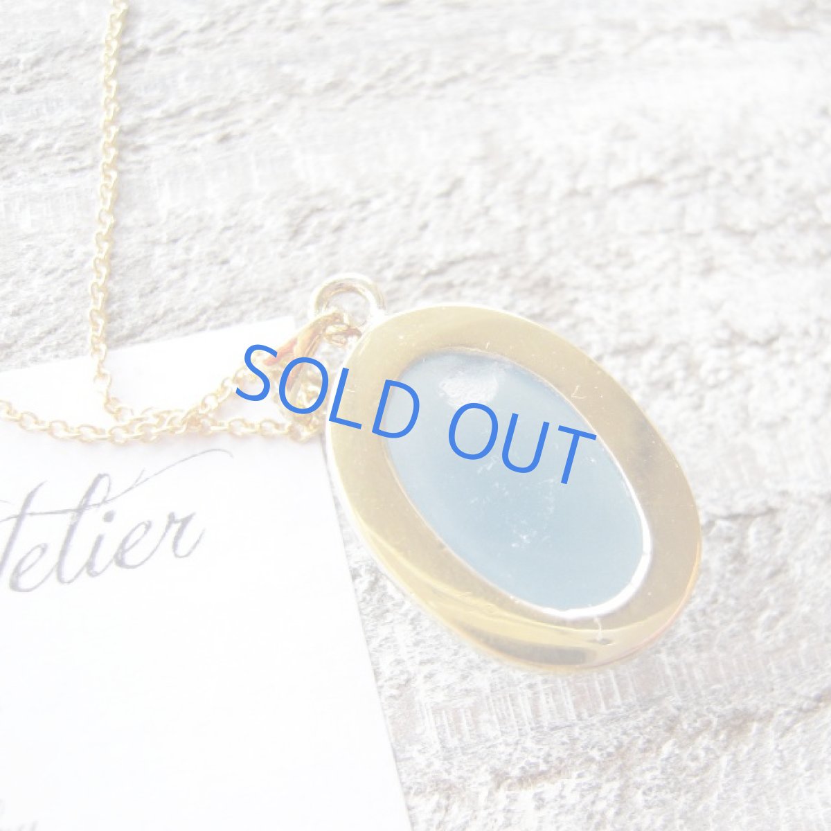 画像4: ＜1点もの・B＞天然ブルーカルサイト　カボション　14kgfチェーンネックレス約50cm (4)