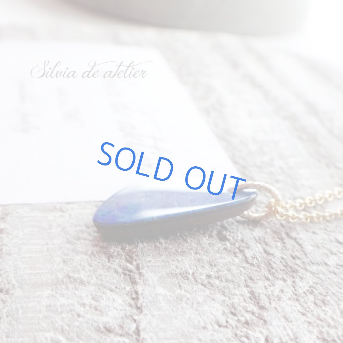 画像5: <1点もの・Aサンカク大>オーストラリア産 ブルーファイアオパール タブレット 14kgfチェーンネックレス (5)