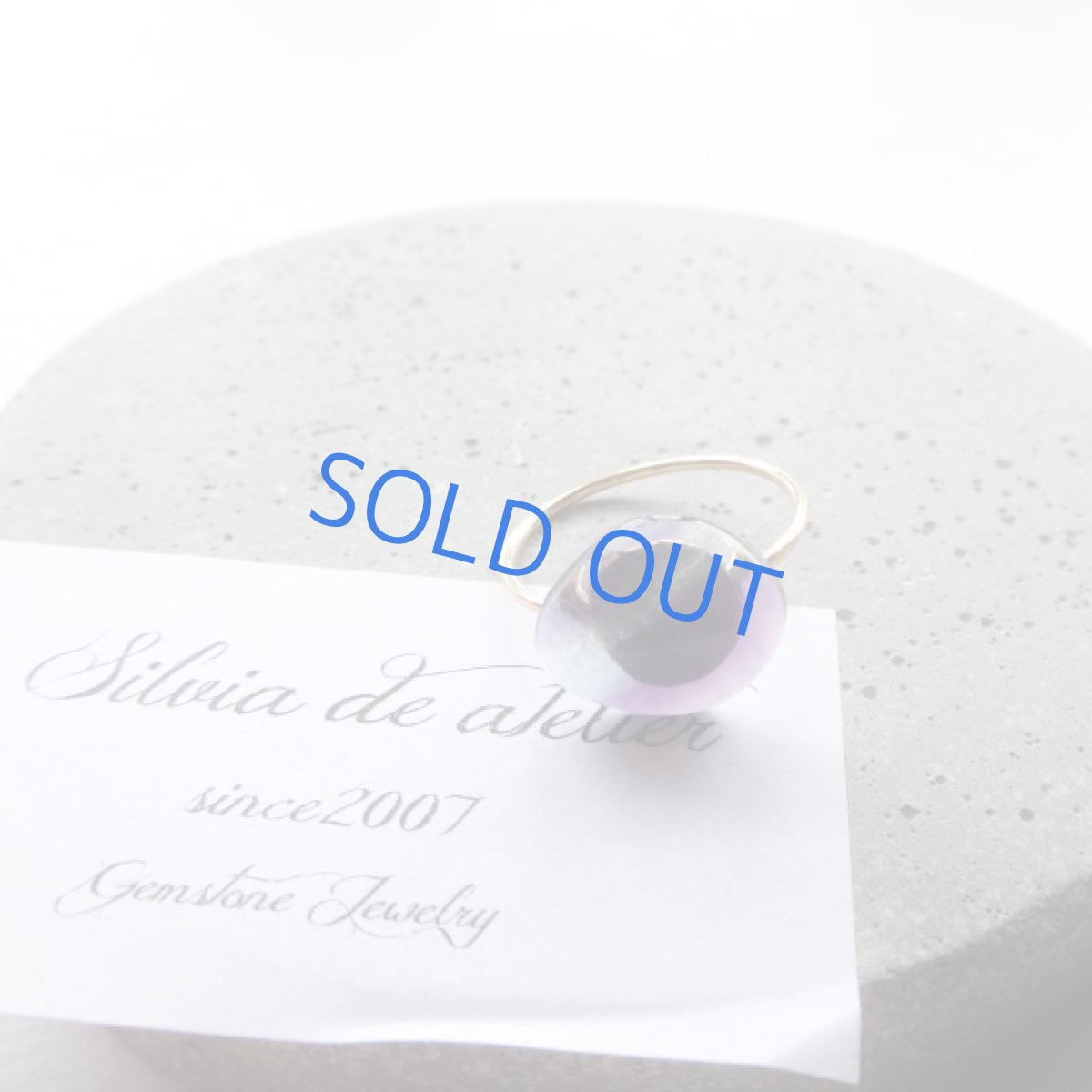 画像4: ＜1点もの・13号＞14KGF　リング　バイカラーフローライト　ファンシーシェイプ (4)