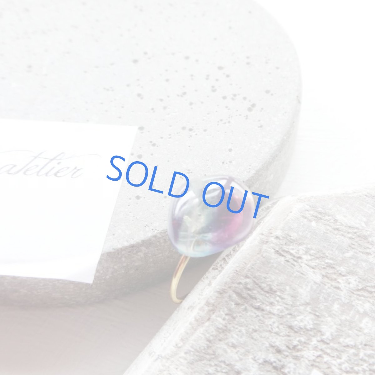 画像2: ＜1点もの・13号＞14KGF　リング　バイカラーフローライト　ファンシーシェイプ (2)