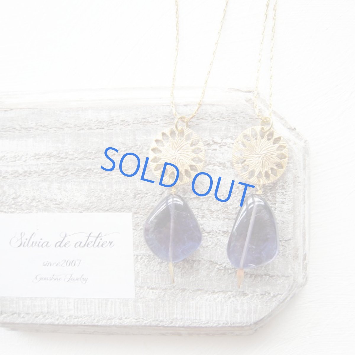 画像6: ＜限定２＞大粒　アイオライトタンブル　Vintage 真鍮チェーンネックレス約50cm (6)