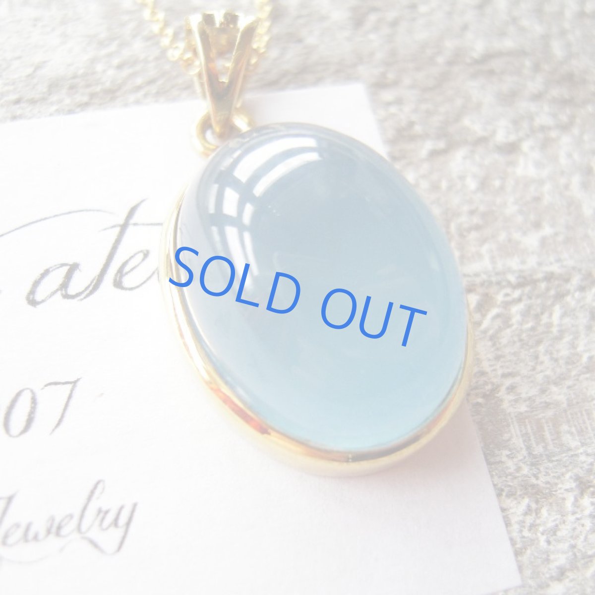 画像5: ＜1点もの・C＞天然ブルーカルサイト　カボション　14kgfチェーンネックレス約50cm (5)