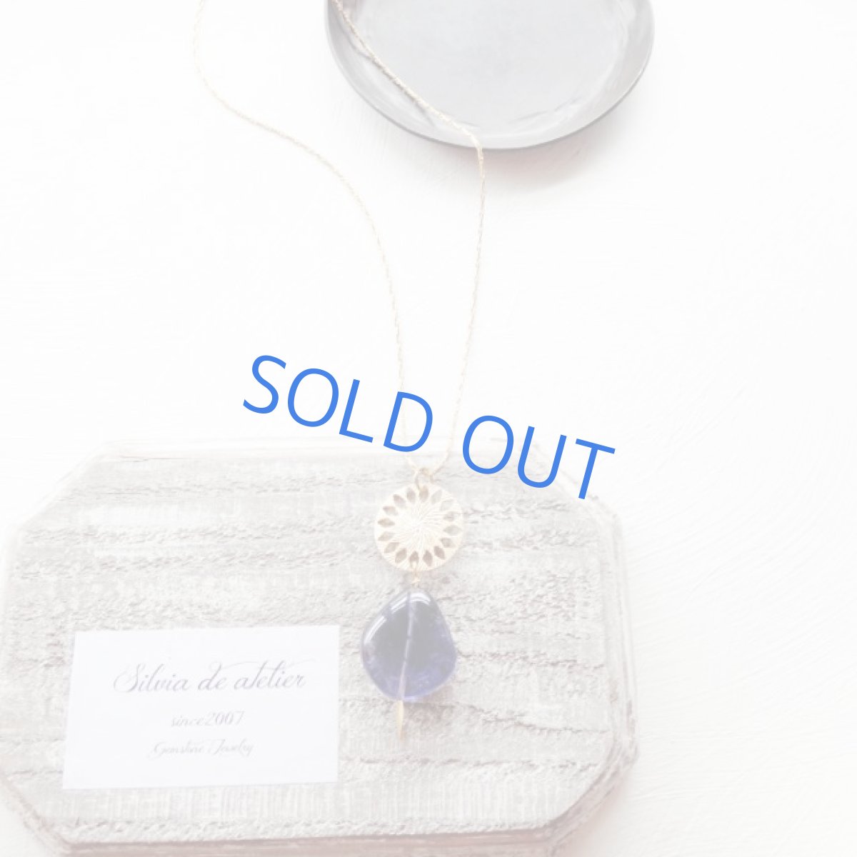 画像3: ＜限定２＞大粒　アイオライトタンブル　Vintage 真鍮チェーンネックレス約50cm (3)