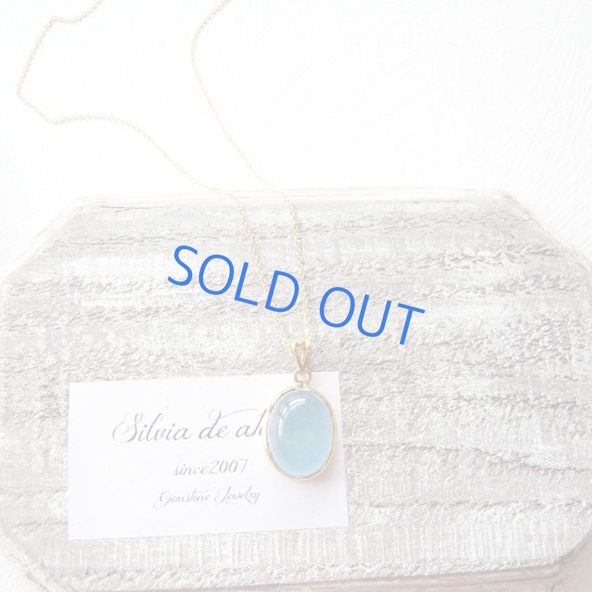 画像6: ＜1点もの・C＞天然ブルーカルサイト　カボション　14kgfチェーンネックレス約50cm (6)