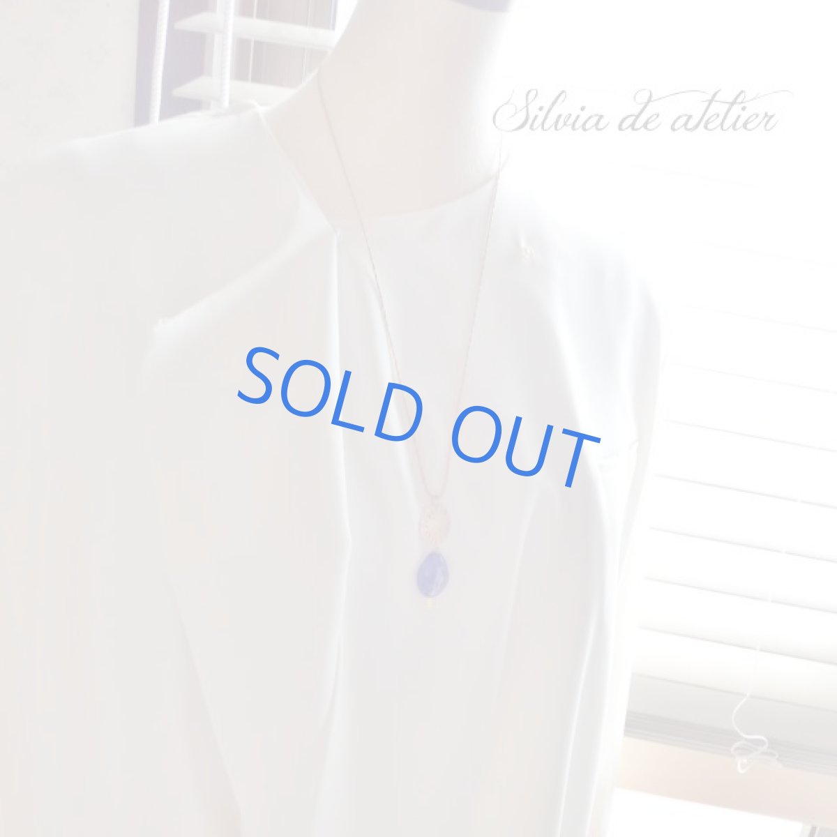 画像8: ＜限定２＞大粒　アイオライトタンブル　Vintage 真鍮チェーンネックレス約50cm (8)