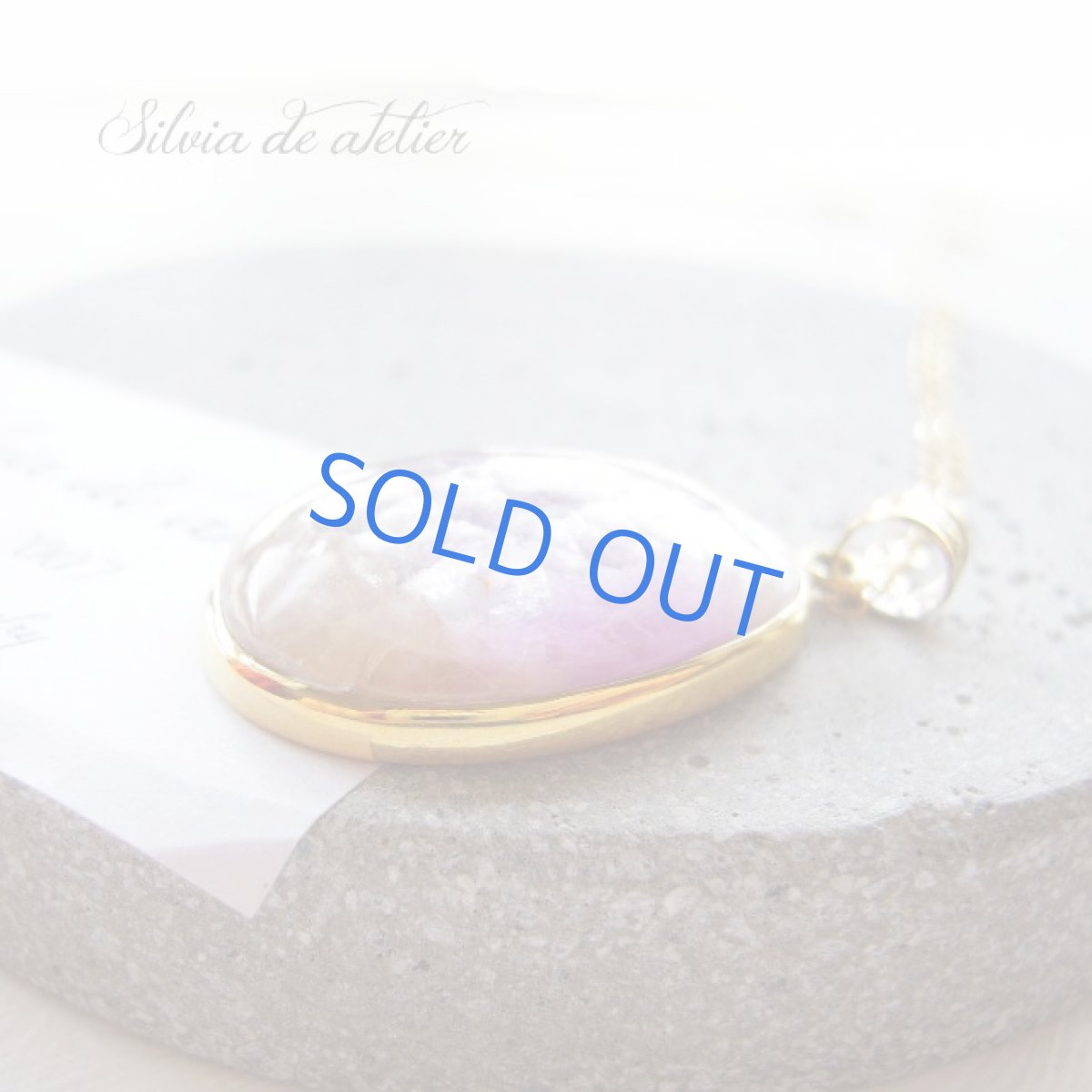 画像5: ＜１点もの・B＞　24K仕上げ　フレーム　レピドライト　ペンダント　14kgf約75cmチェーン (5)