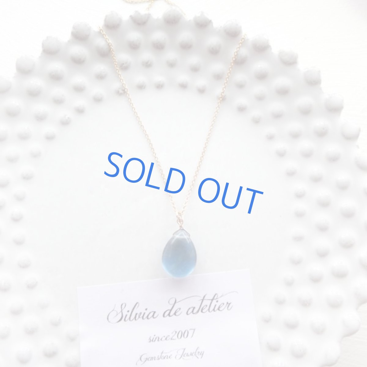 画像3: 【訳あり】大粒 ブルーフローライト ペアシェイプ 14kgfチェーン (3)