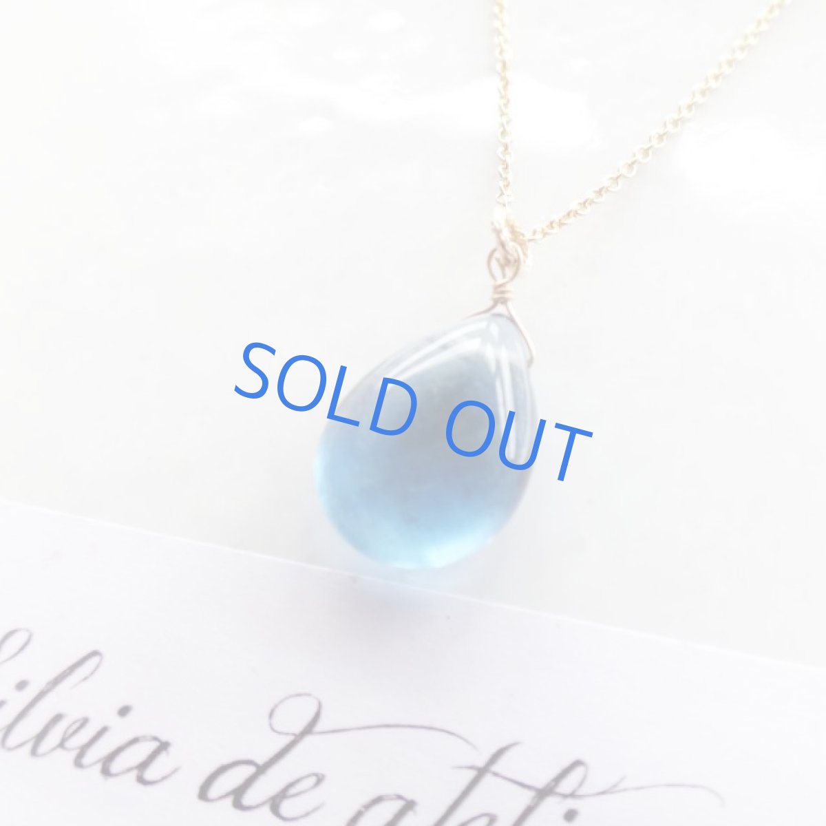 画像5: 【訳あり】大粒 ブルーフローライト ペアシェイプ 14kgfチェーン (5)