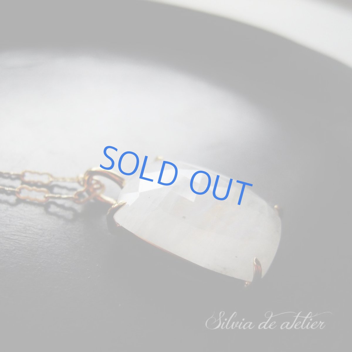 画像2: ＜１点もの・C＞レインボームーンストーン　ファンシーシェイプローズカット　ペンダント　14kgf約50cm (2)