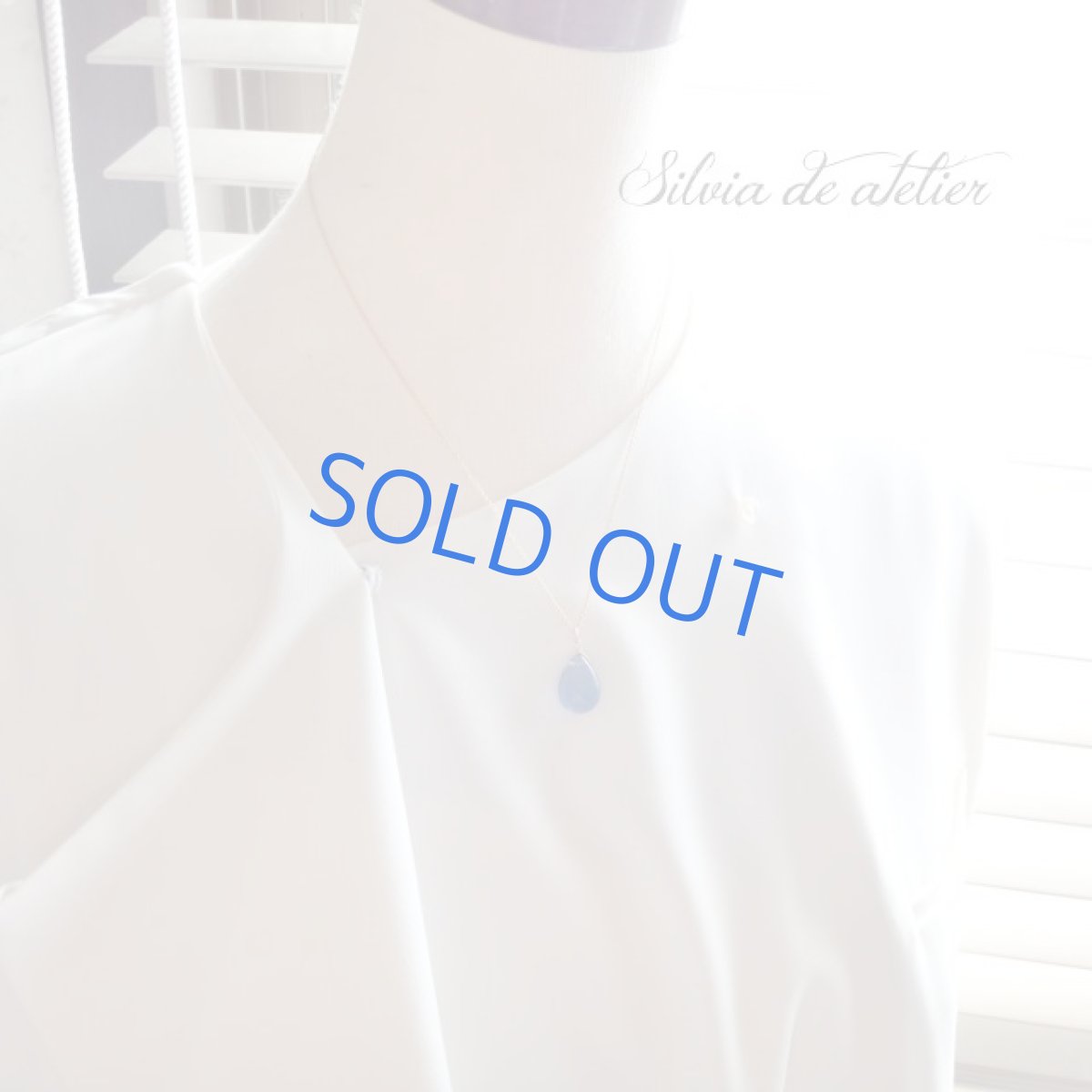 画像10: 【訳あり】大粒 ブルーフローライト ペアシェイプ 14kgfチェーン (10)