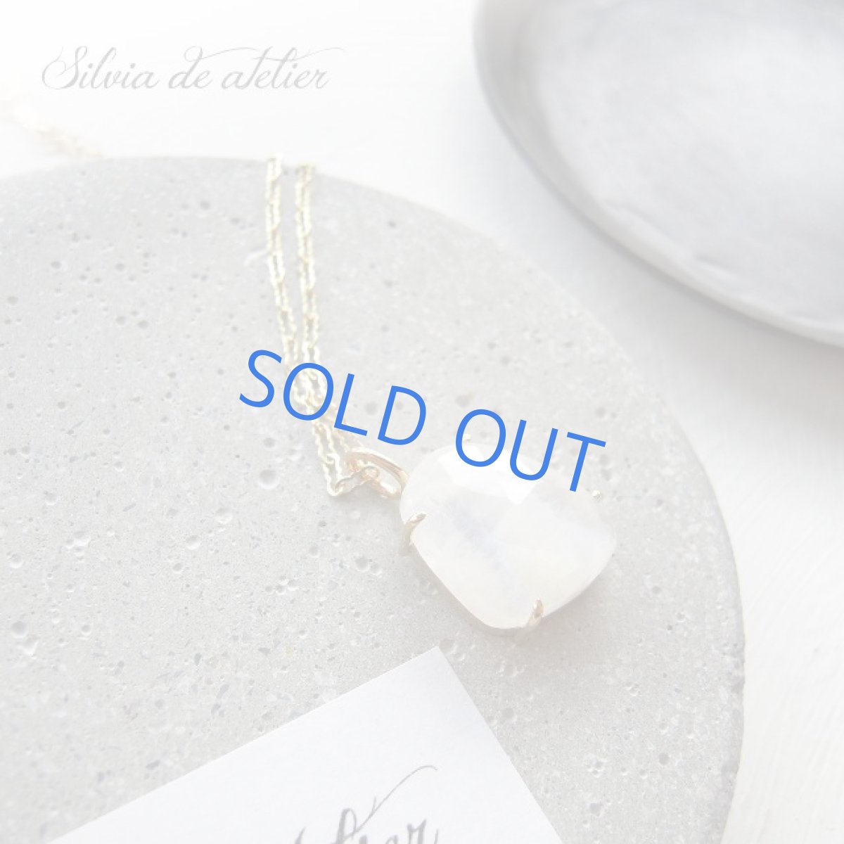 画像2: ＜１点もの・B＞レインボームーンストーン　ファンシーシェイプローズカット　ペンダント　14kgf約50cm (2)