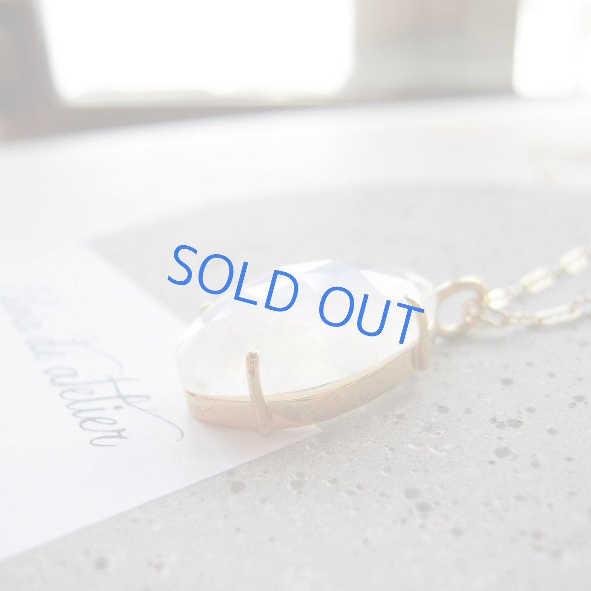 画像3: ＜１点もの・A＞レインボームーンストーン　ファンシーシェイプローズカット　ペンダント　14kgf約50cm (3)