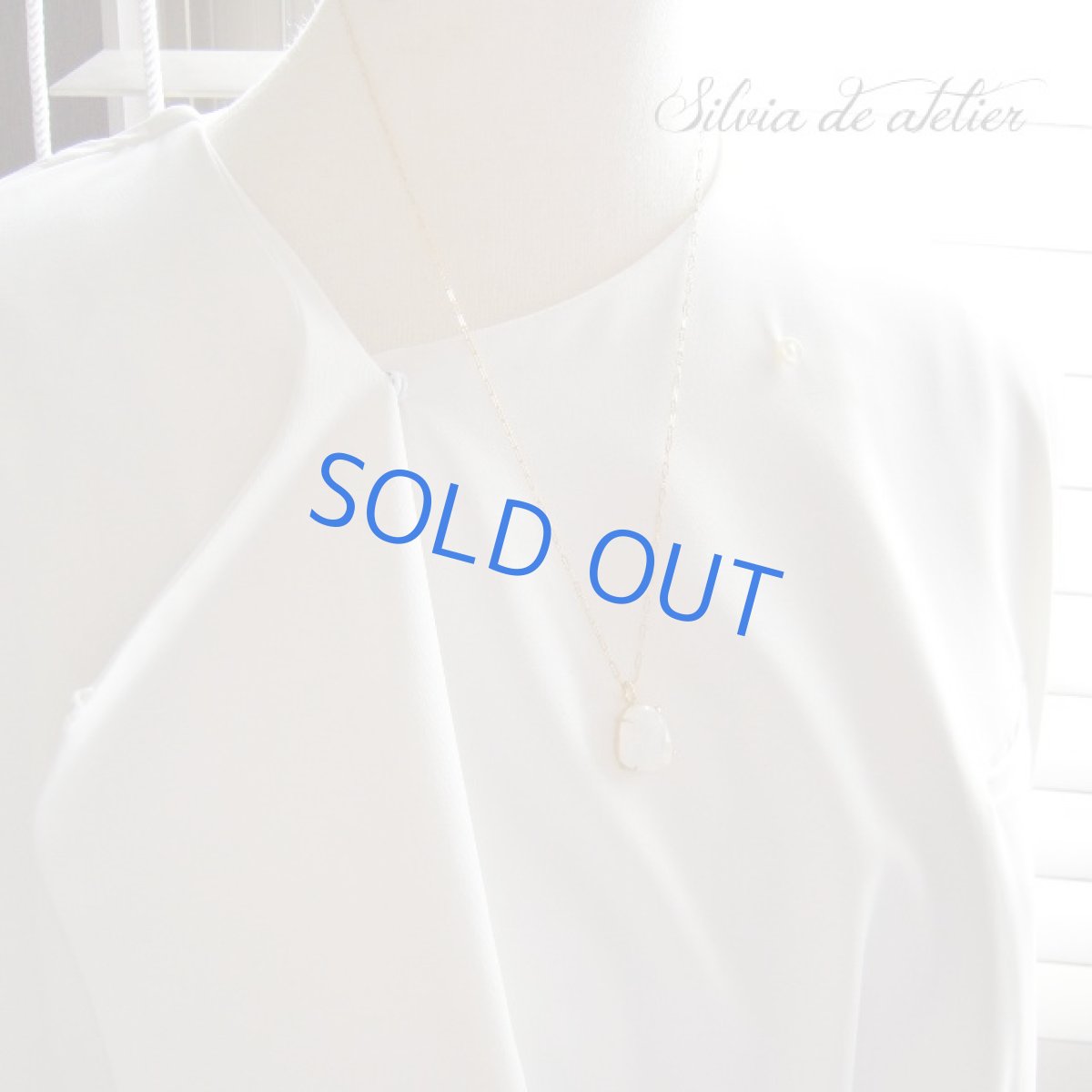 画像9: ＜１点もの・B＞レインボームーンストーン　ファンシーシェイプローズカット　ペンダント　14kgf約50cm (9)