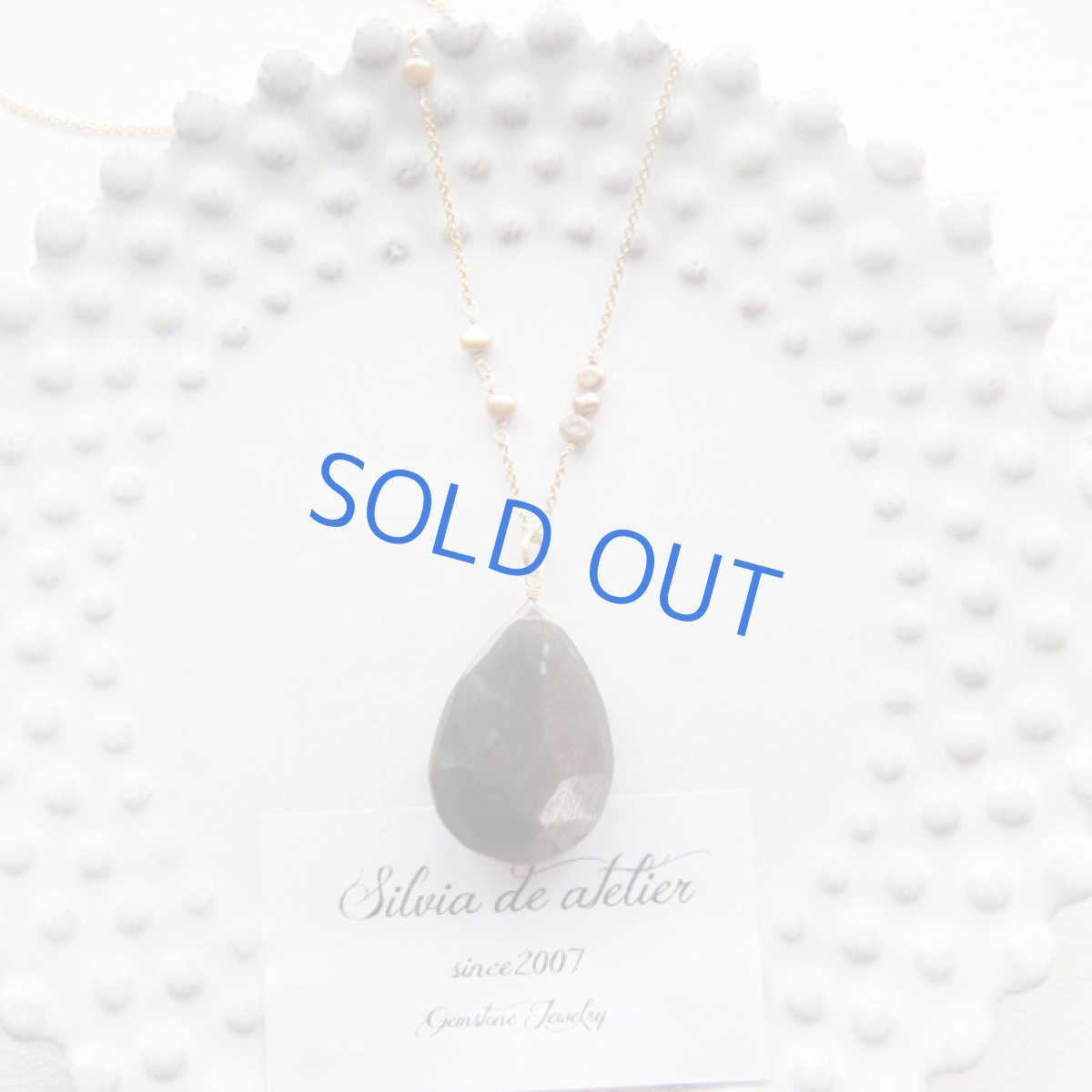 画像2: 1点もの　大粒ゴールデンシャイングレームーンストーン　14kgfチェーン約70cm (2)