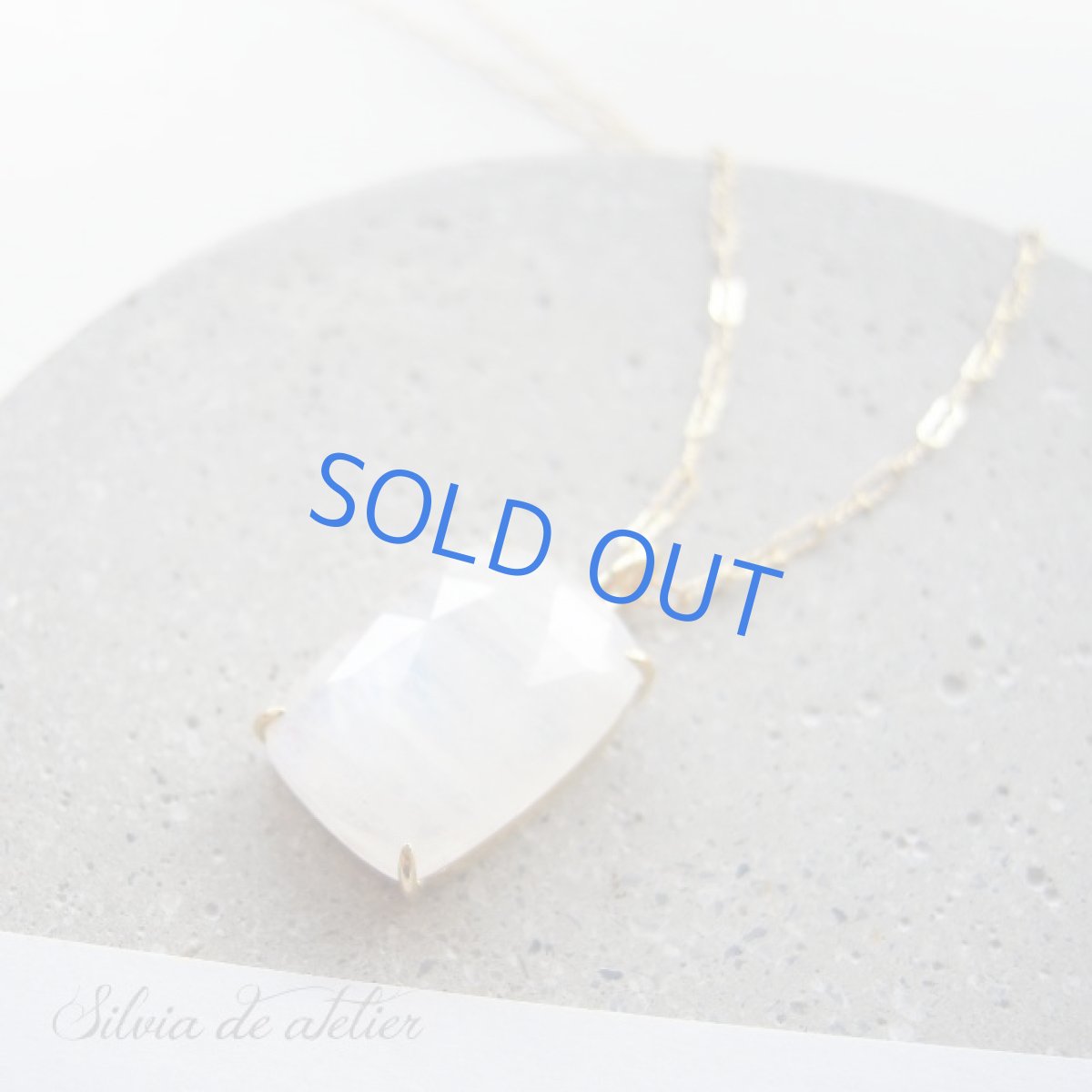 画像4: ＜１点もの・C＞レインボームーンストーン　ファンシーシェイプローズカット　ペンダント　14kgf約50cm (4)