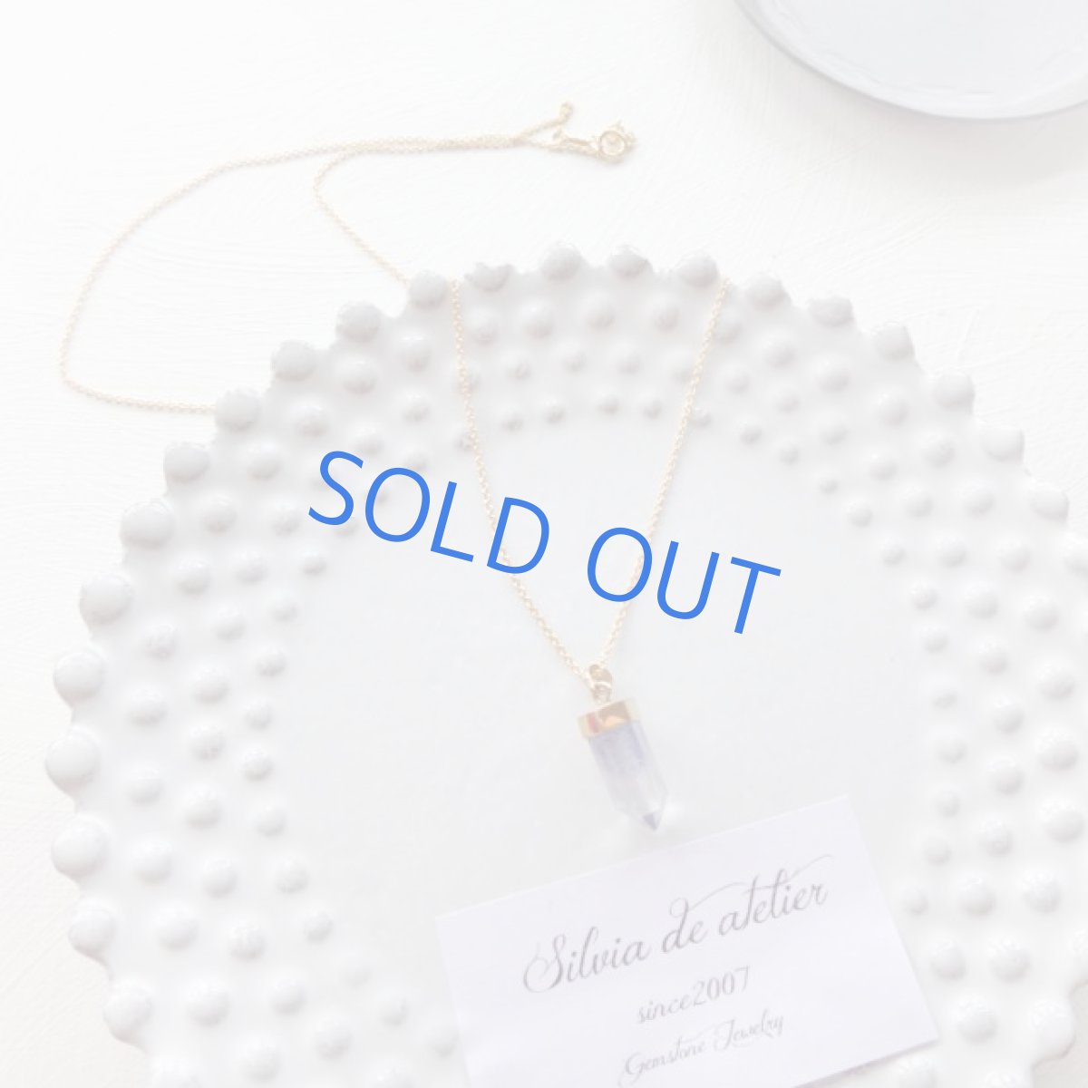 画像5: ＜1点もの・B>　デュモルチェライトインクォーツ　クラスタータイプ　ペンダント　14kgfチェーン約50cm (5)