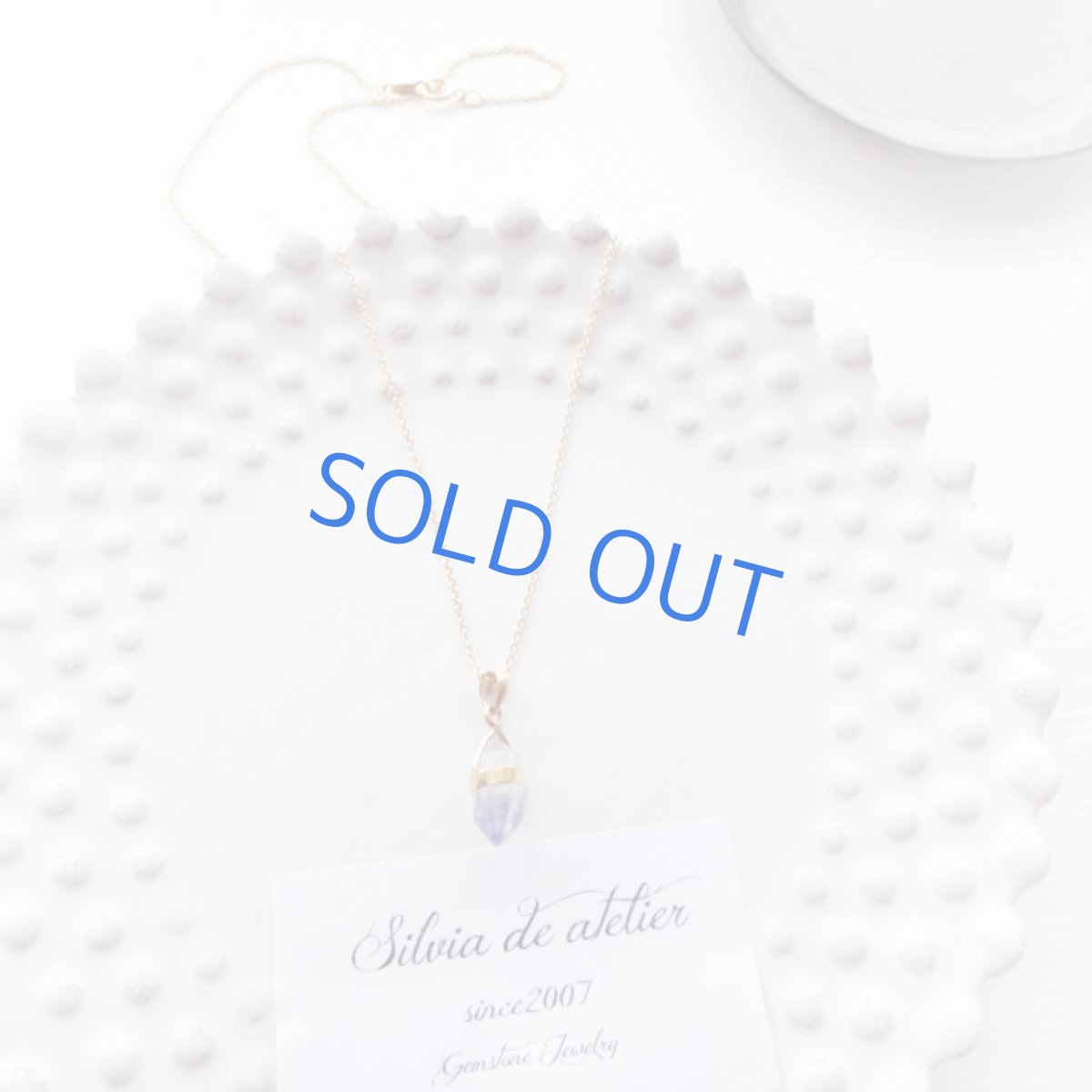 画像4: ＜1点もの・C>　デュモルチェライトインクォーツ　クラスタータイプ　ペンダント　14kgfチェーン約40cm (4)