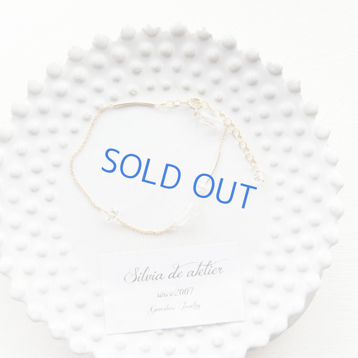 画像2: 1点もの　NYハーキマーダイヤモンド&クリスタル　14kgfブレスレット (2)