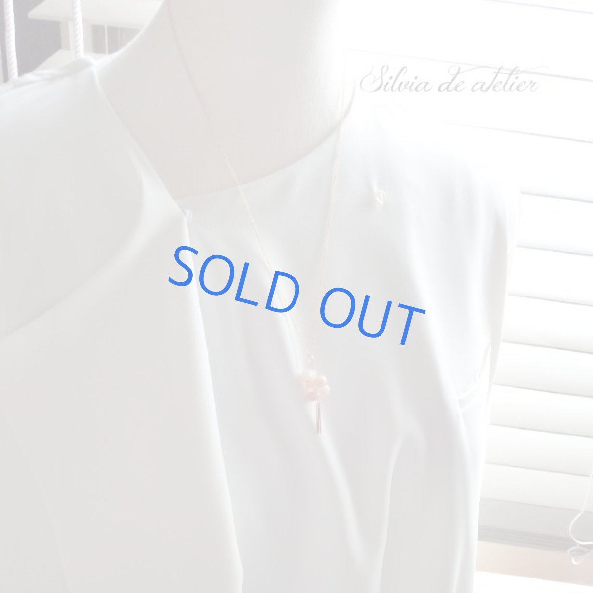 画像5: 1点もの　ピンクオパールドロップ　デザイン　14kgfチェーンネックレス約50cm (5)