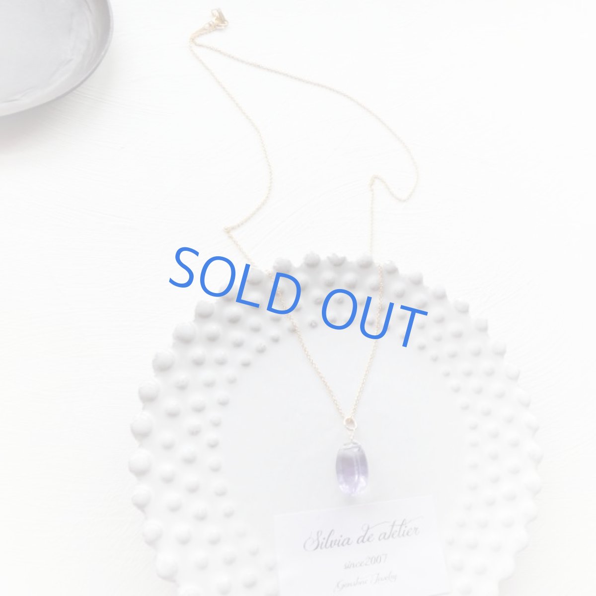 画像3: <1点もの・Cグラデ＞菫色AAA　宝石質　コンケーブカット　パープルフローライト　14kgf　約50cm　ネックレス (3)