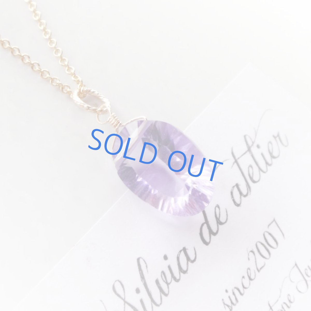 画像4: <1点もの・Fパープル中＞菫色AAA　宝石質　コンケーブカット　パープルフローライト　14kgf　約40cm　ネックレス (4)