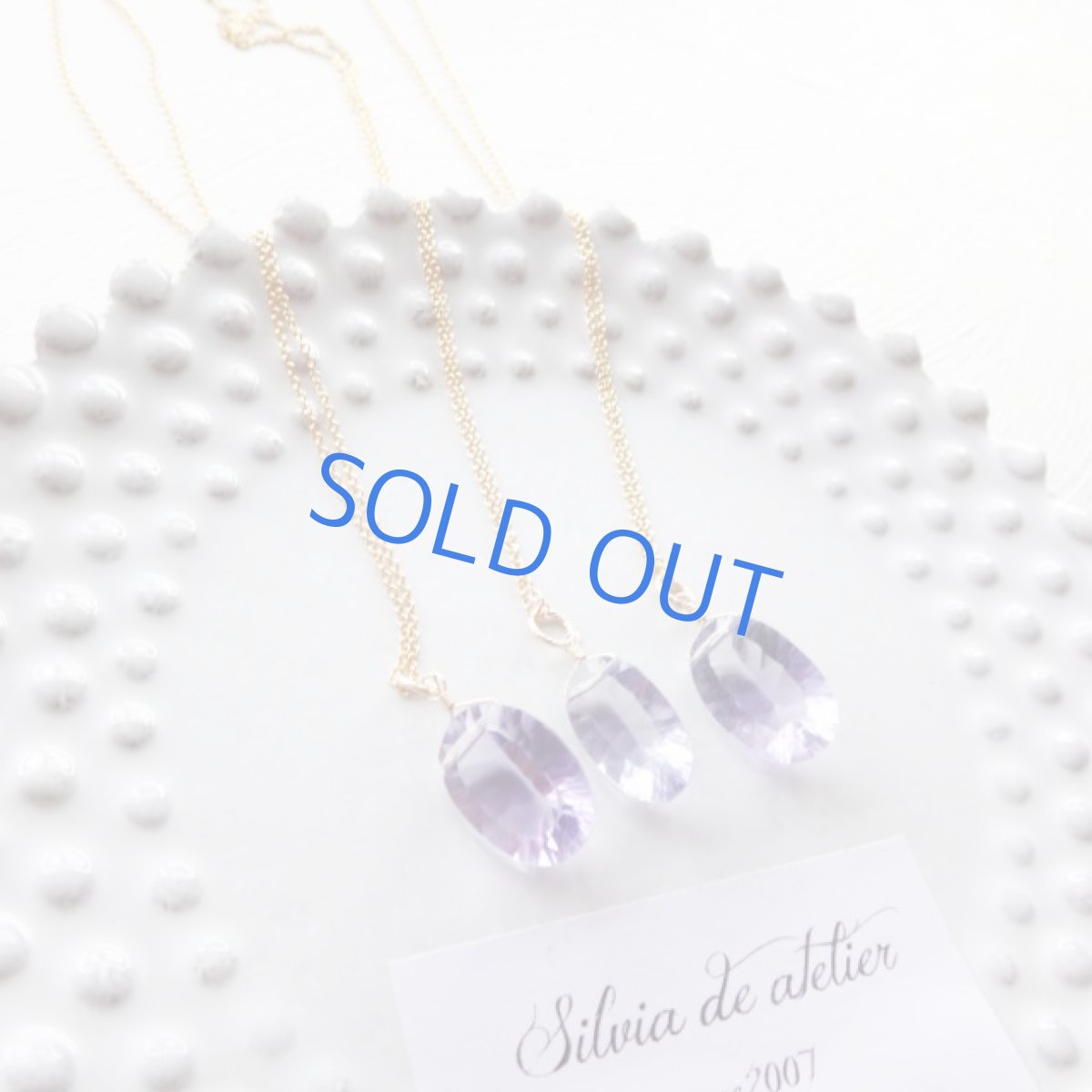 画像8: <1点もの・Cグラデ＞菫色AAA　宝石質　コンケーブカット　パープルフローライト　14kgf　約50cm　ネックレス (8)